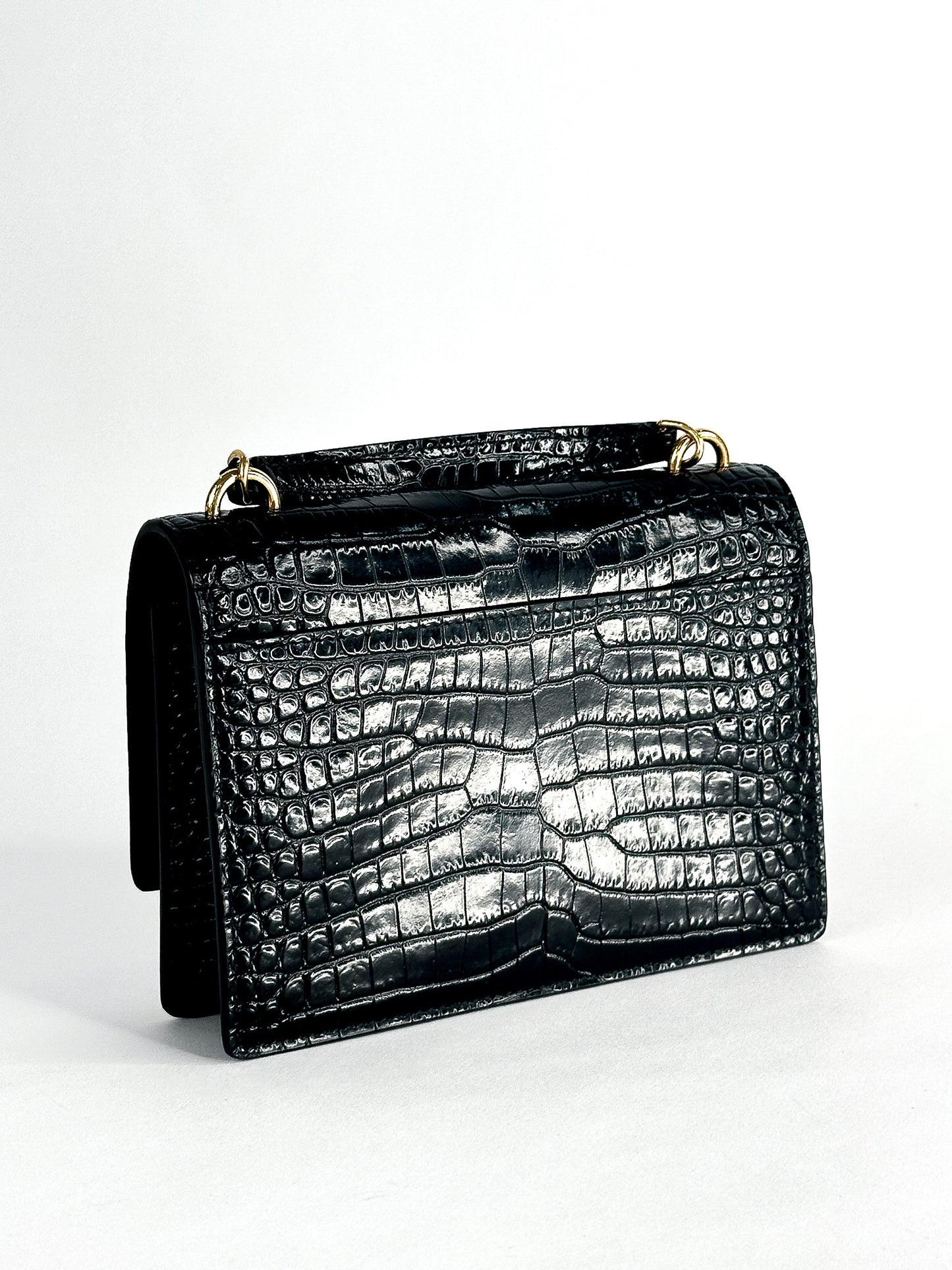Saint Laurent Sunset Crocodile Embossed Mini Bag