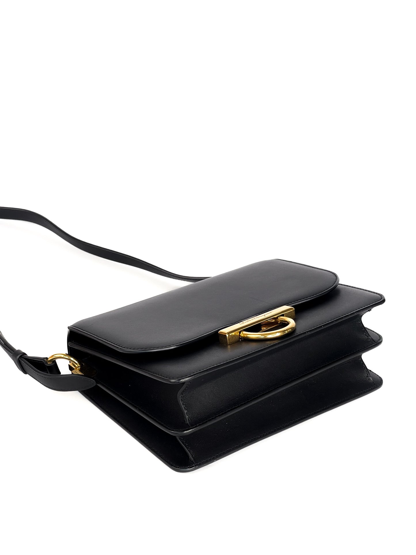 Salvatore Ferragamo Calfskin Joanne Crossbody Black