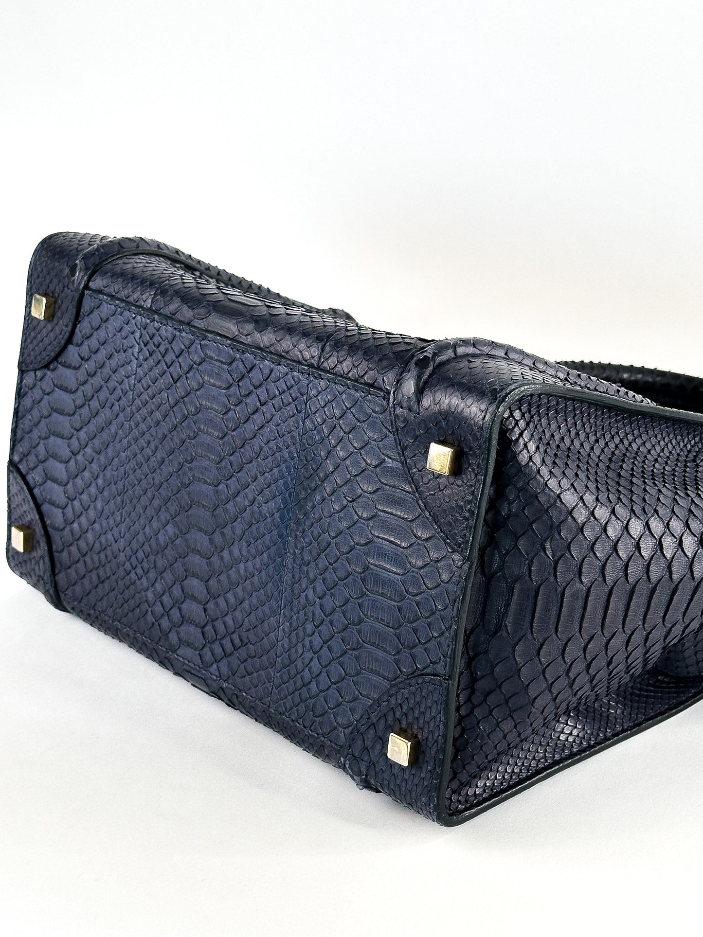 Celine Python Medium Phantom Luggage Tote Navy Blue