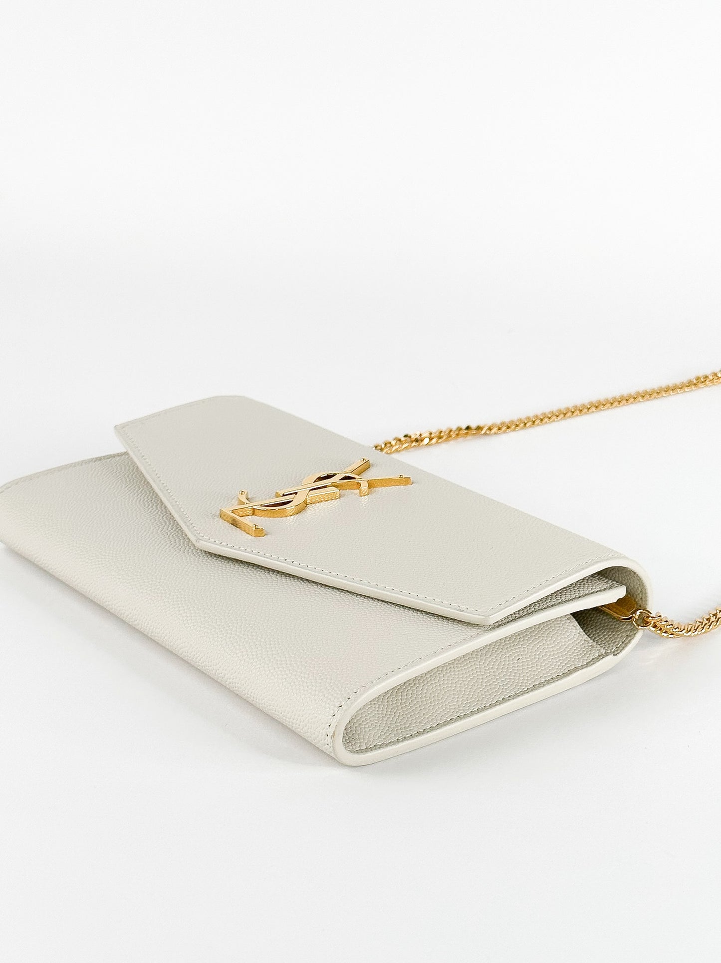 Saint Laurent Uptown Leather Wallet on Chain
