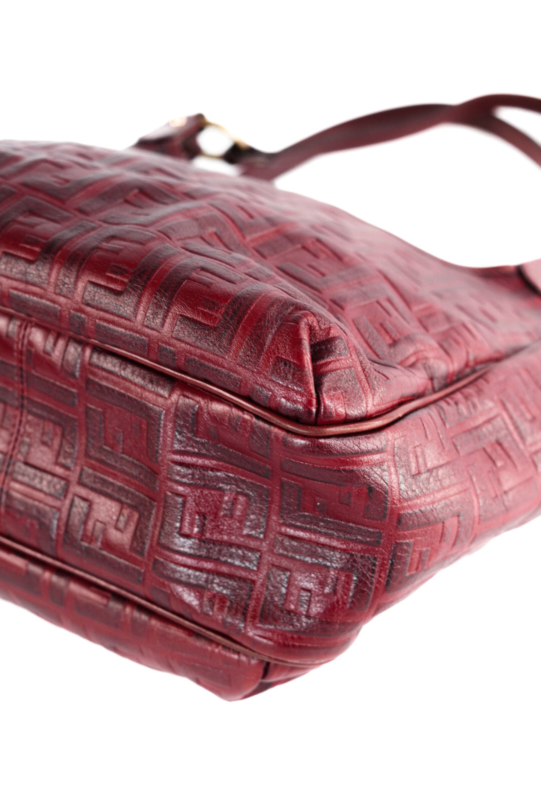 Fendi Bordeaux Zucca Leather Chef Shoppers Tote Bag