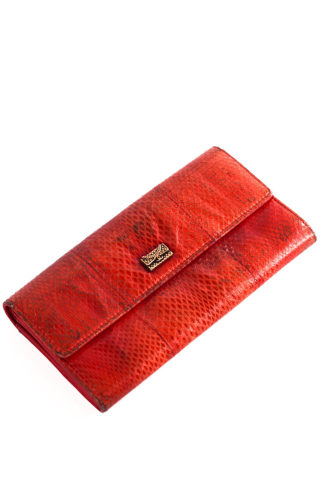 Chanel Python Skin Long Flap Wallet