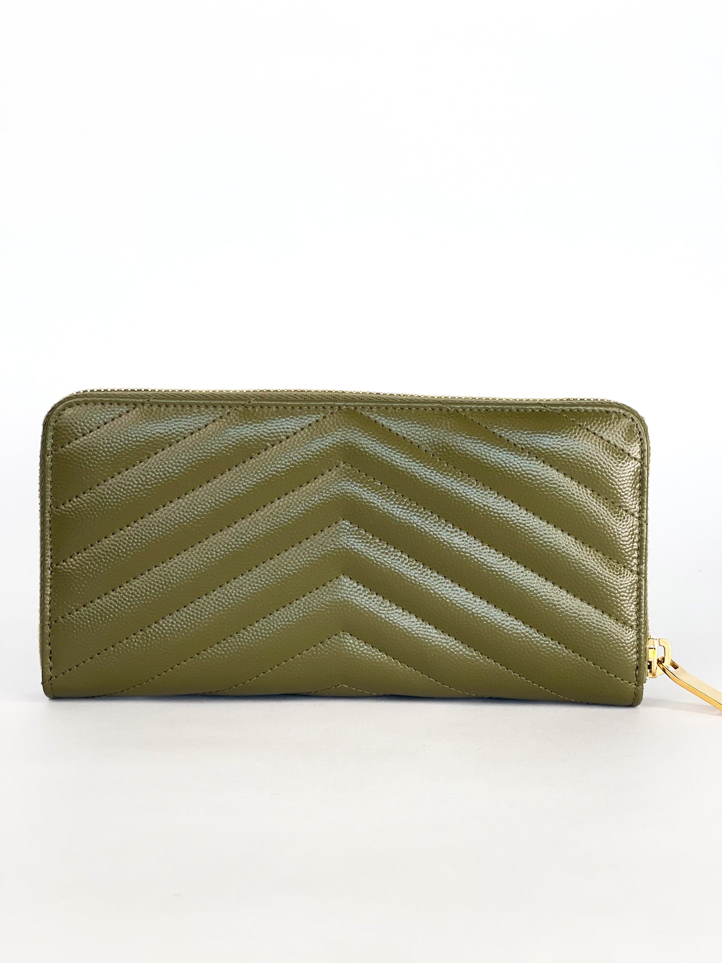 Saint Laurent Cassandre Matelasse Leather Zip Around Long Wallet