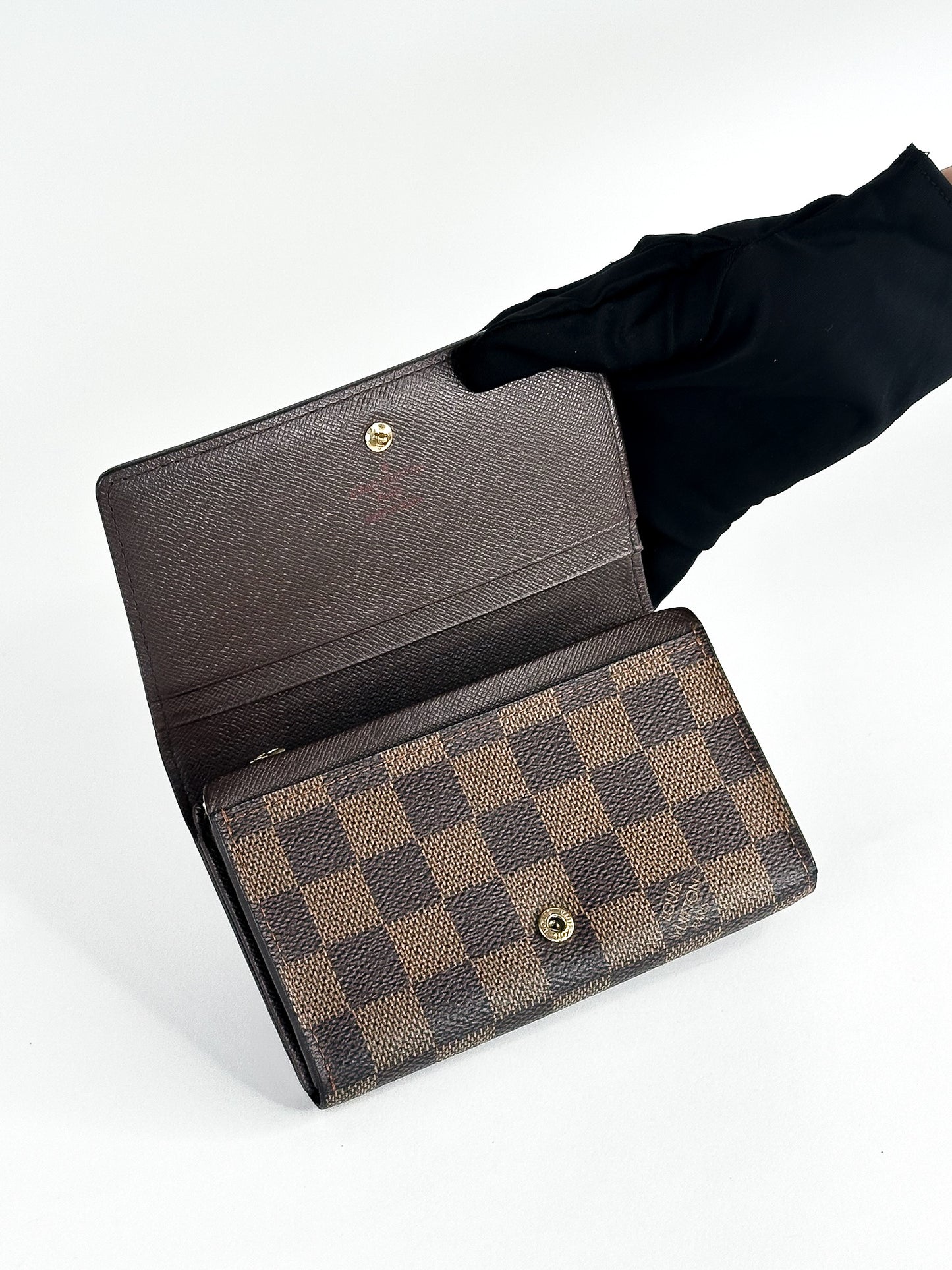 Louis Vuitton Damier Ebene Tri-fold Zip Wallet