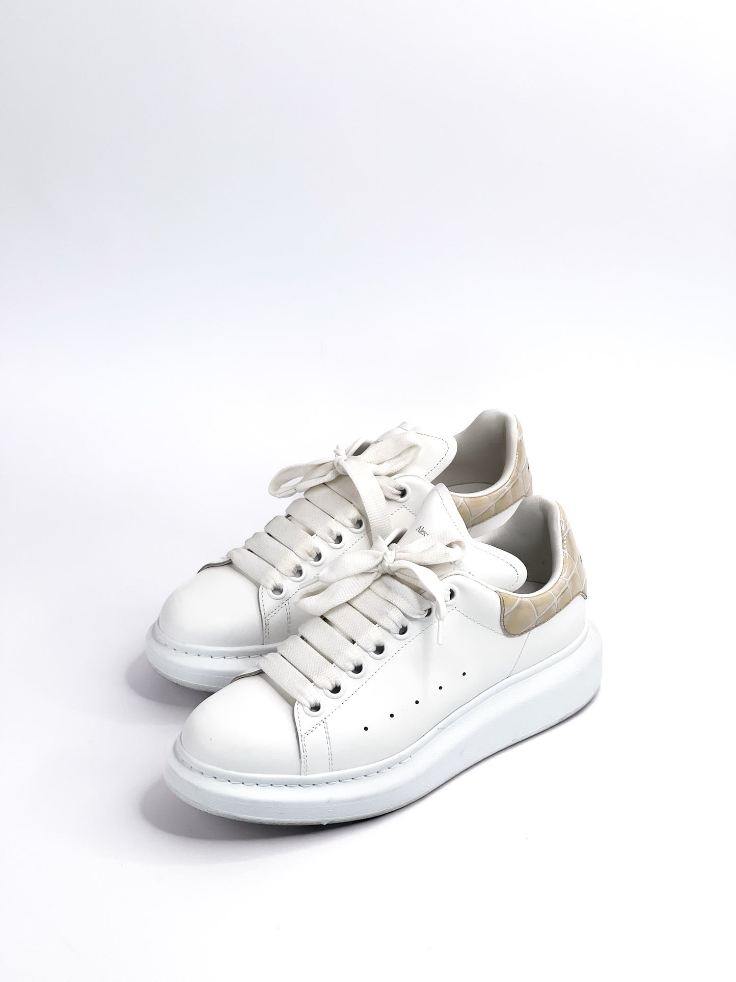 Alexander McQueen White Leather Sneakers Size 38