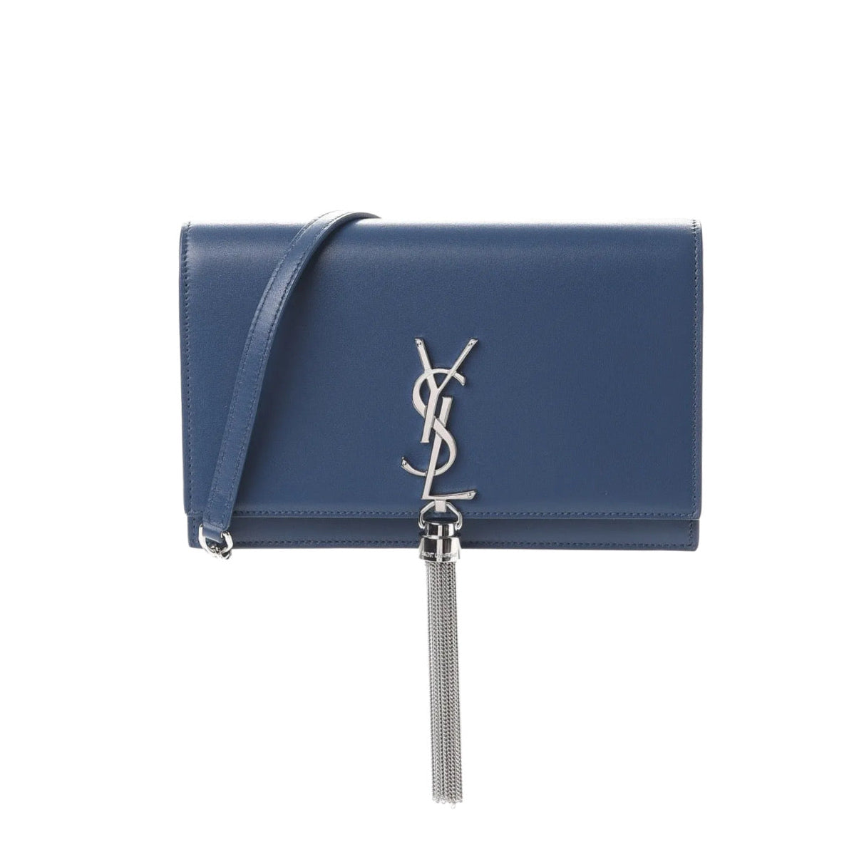 Yves Saint Laurent Saint Laurent Kate Monogram Leather Shoulder Bag Blue