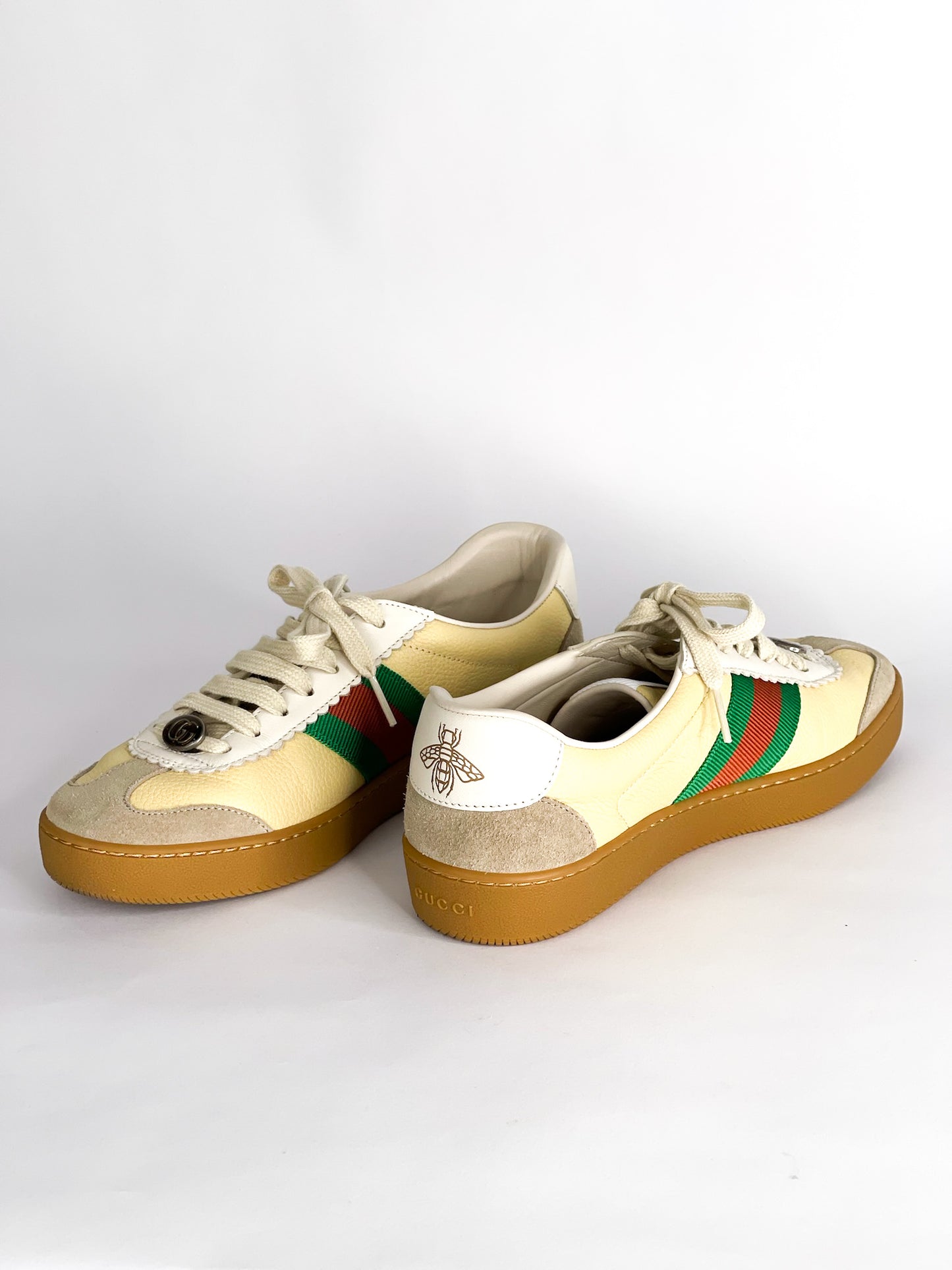 Gucci Tricolor Leather and Suede G74 Sneakers Size 37 1/2