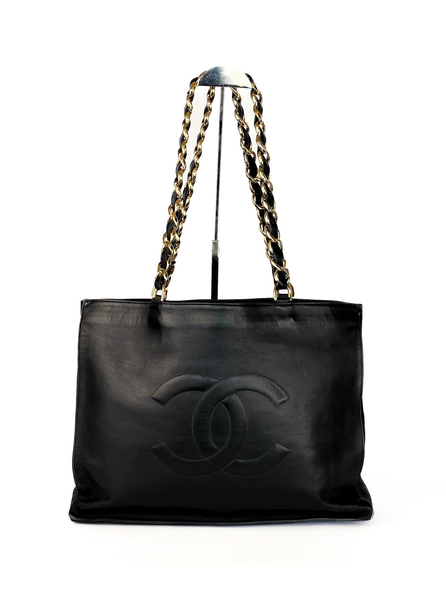 Chanel Vintage CC Logo Chain Tote Bag GHW