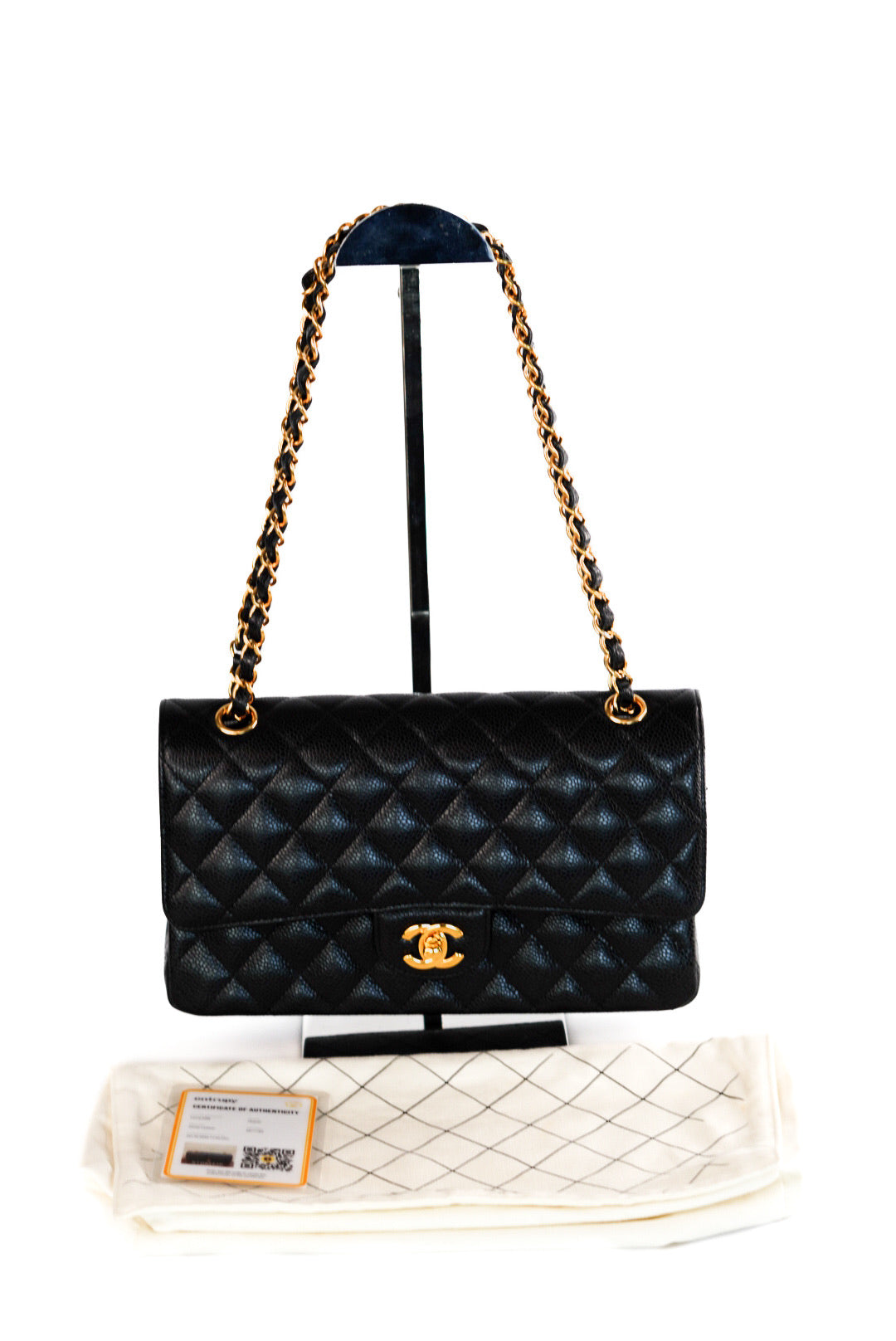 Chanel Classic Double Flap Caviar Leather Gold Hardware