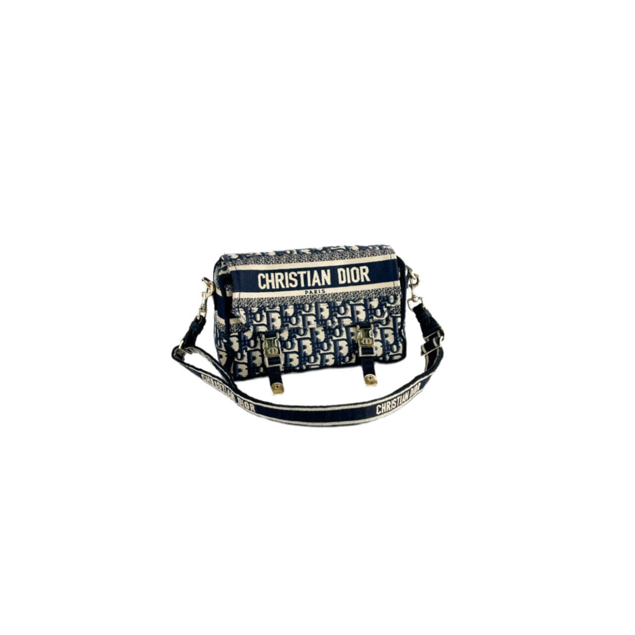Christian Dior Camp Bag Blue Oblique Small Embroidery