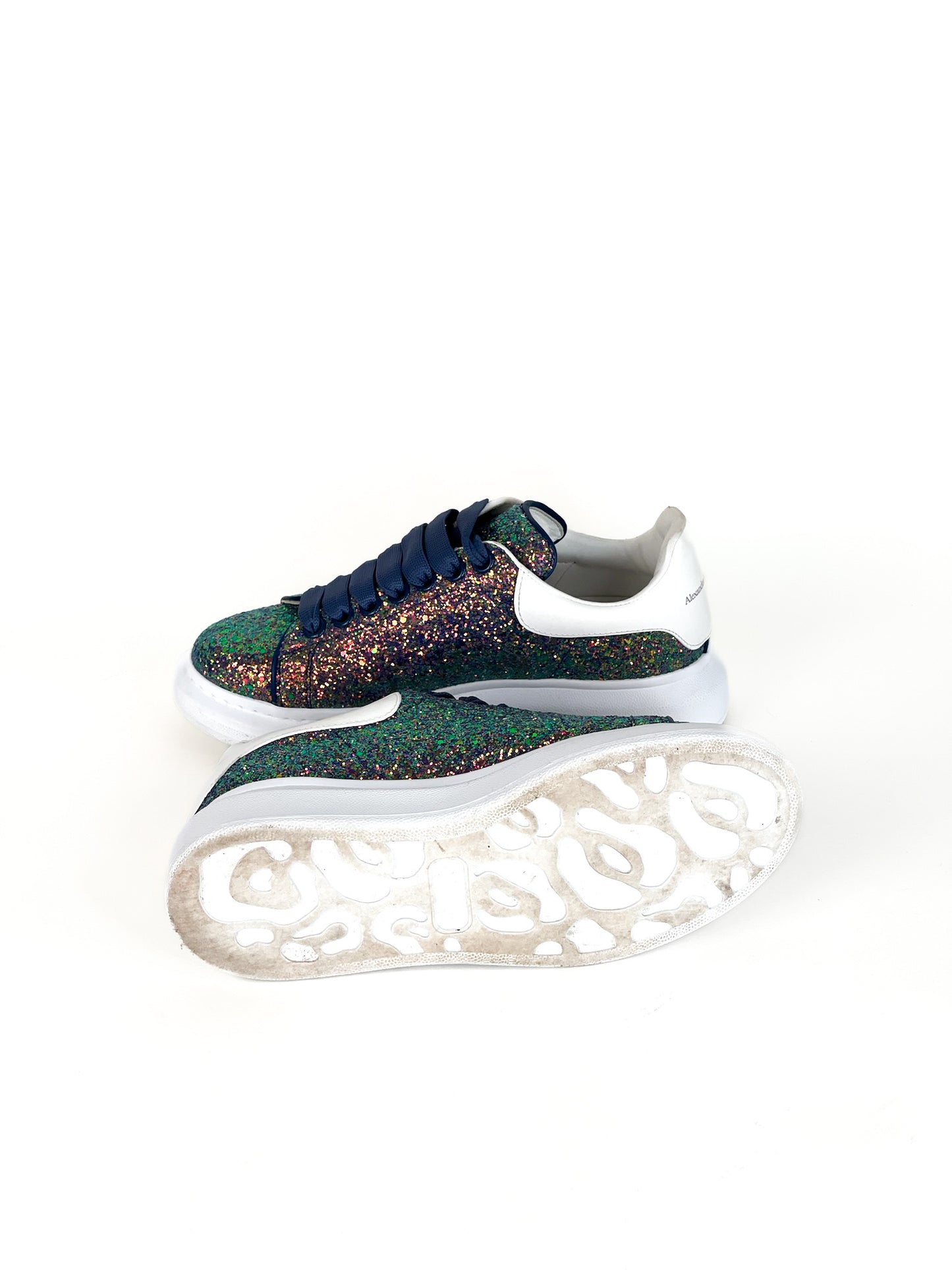 Alexander Mcqueen Glitter Disco Trainer Size 37