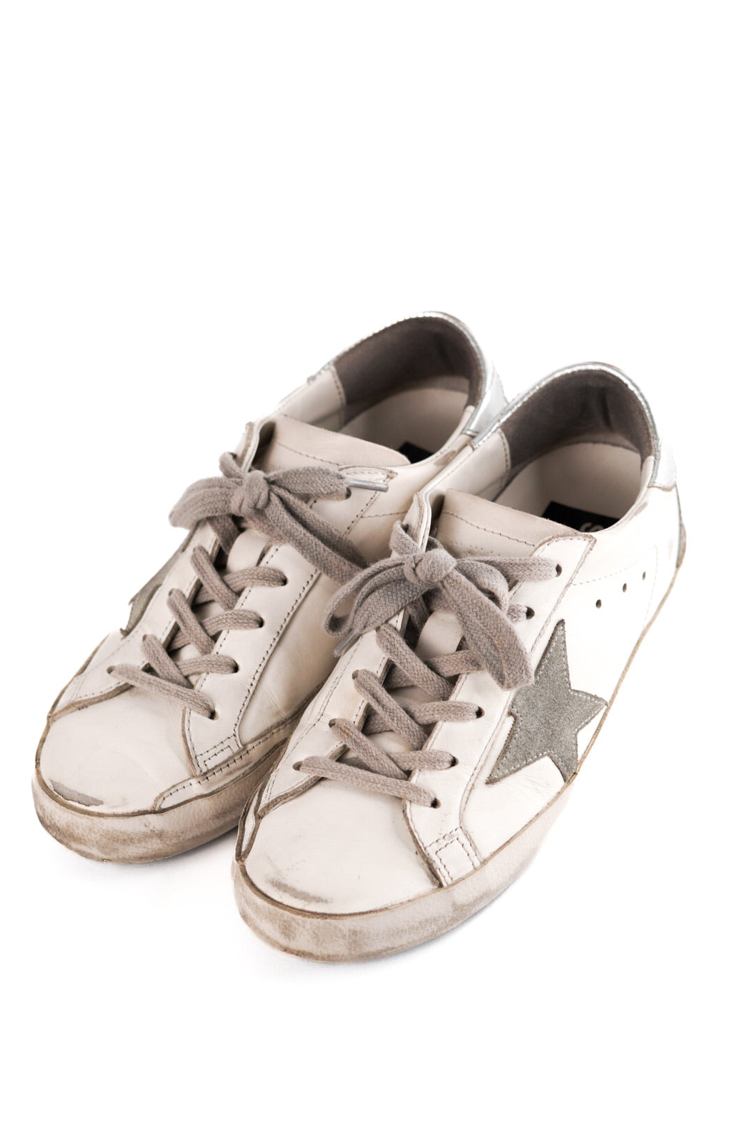Golden Goose Leather and Suede Superstar Low Top Sneakers Size 36