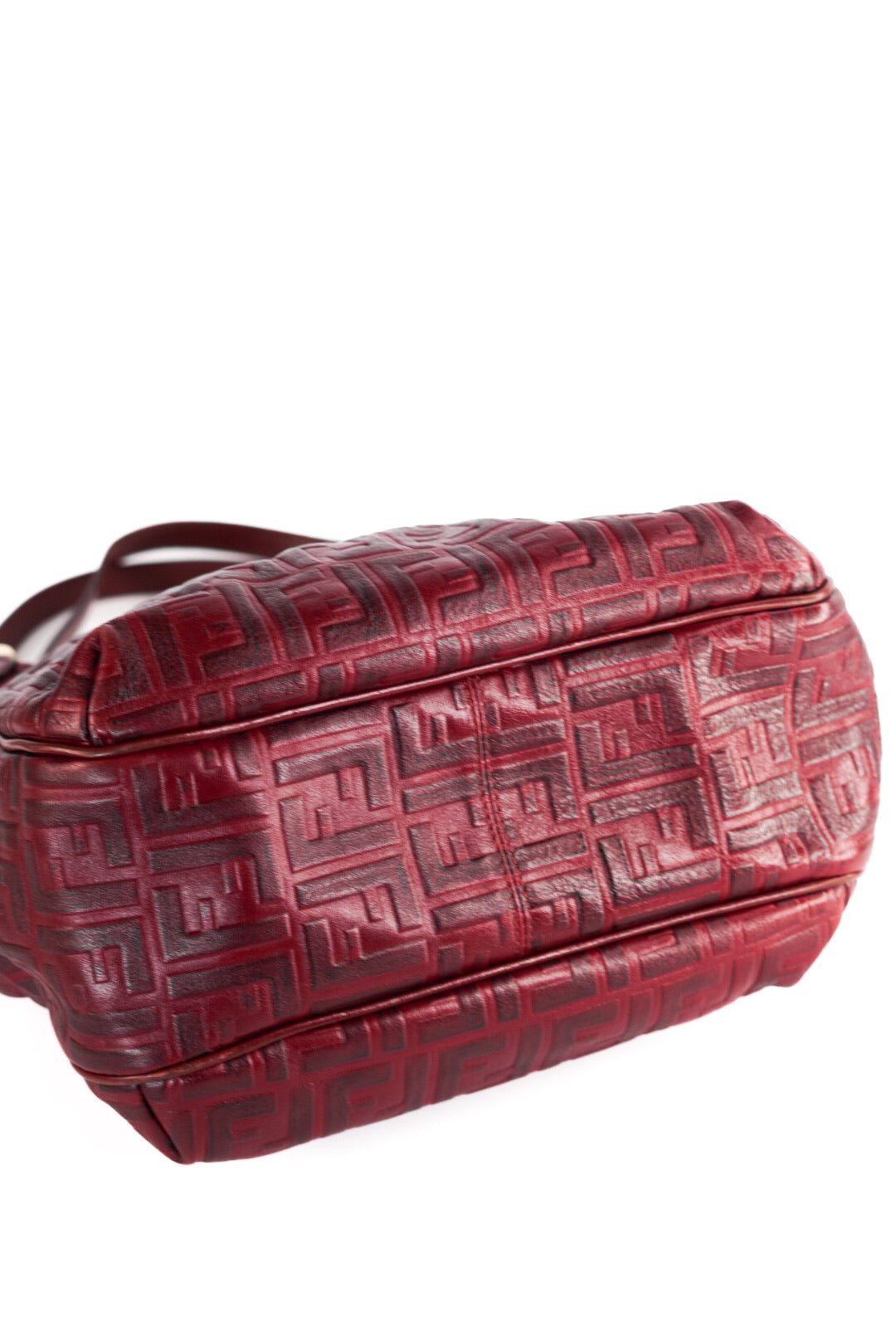 Fendi Bordeaux Zucca Leather Chef Shoppers Tote Bag