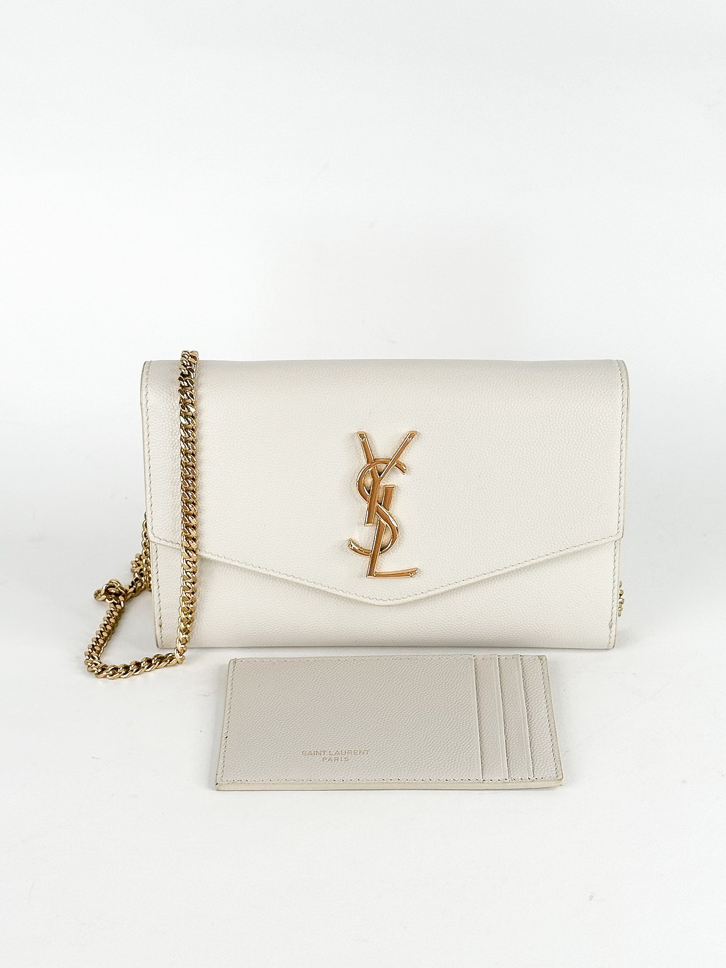 Saint Laurent Uptown Leather Wallet on Chain