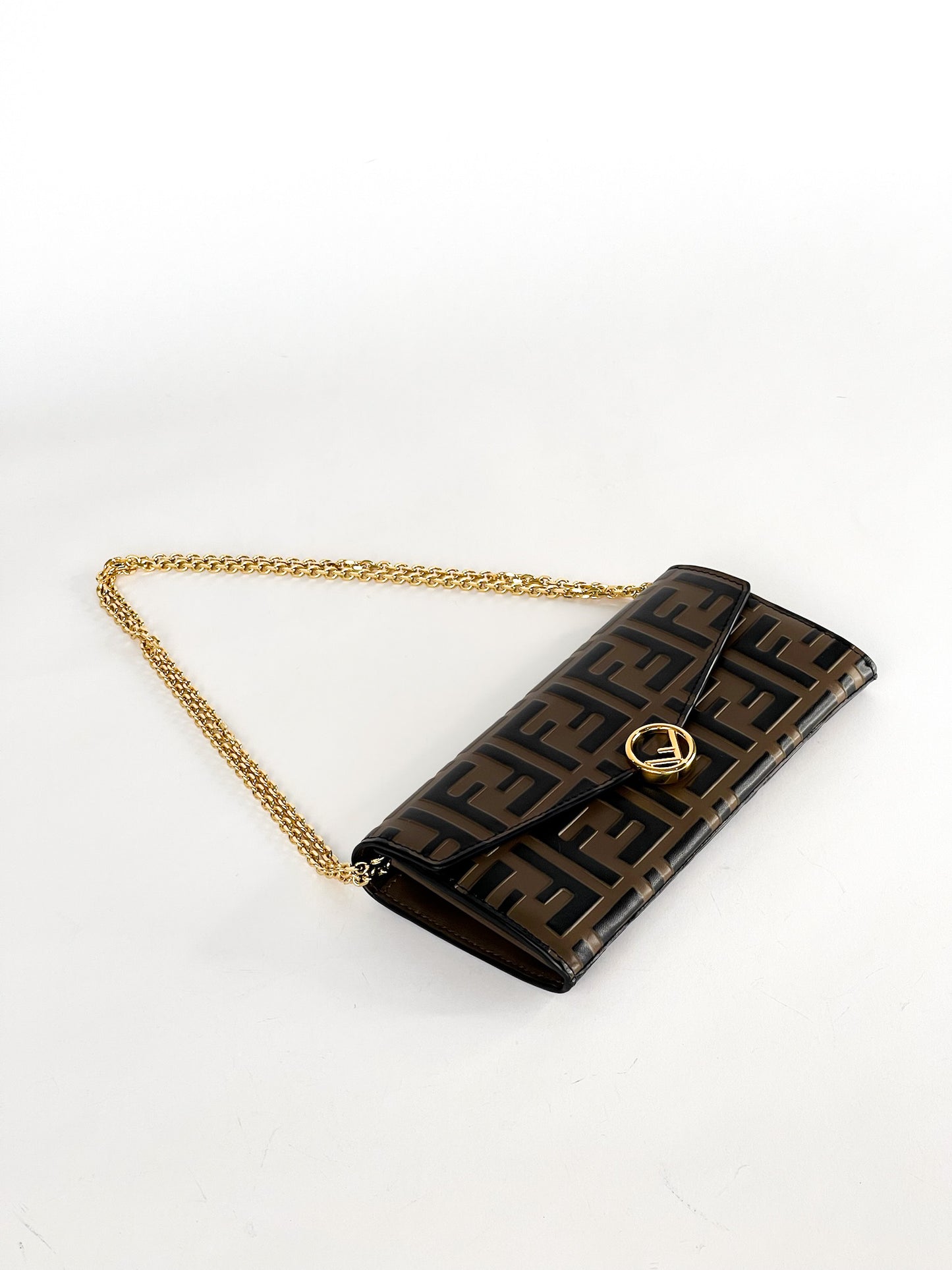 Fendi Zucca Embossed Continental Wallet on Chain
