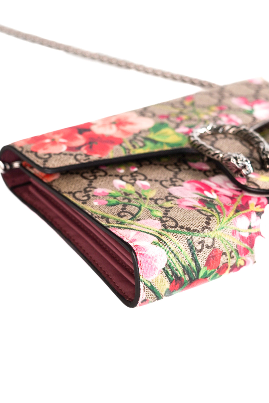 Gucci Multicolor GG Supreme Canvas and Leather Blooms Dionysus Wallet On Chain
Limited Edition