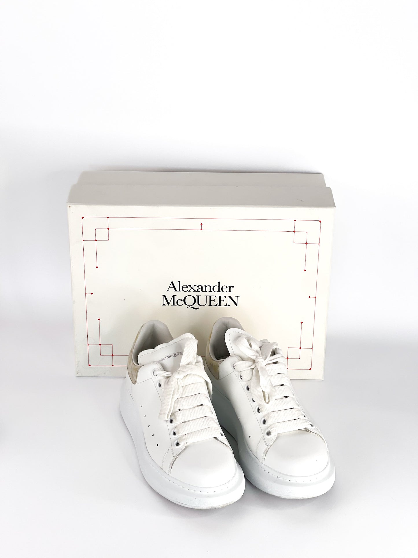 Alexander McQueen White Leather Sneakers Size 38