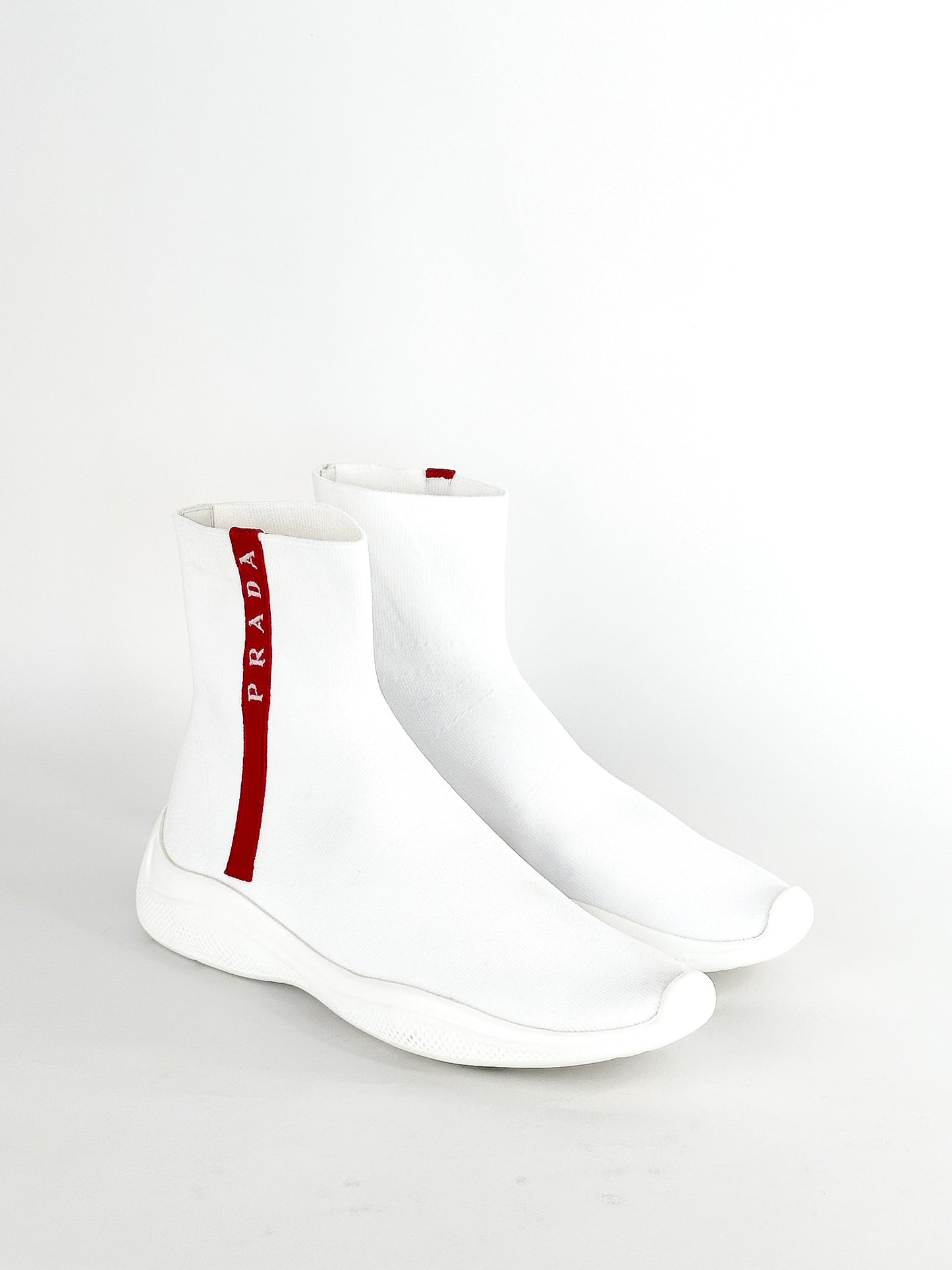 Prada America’s Cup Logo Sock Sneakers Size 35