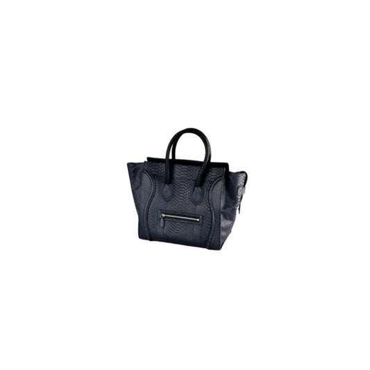 Celine Python Medium Phantom Luggage Tote Navy Blue