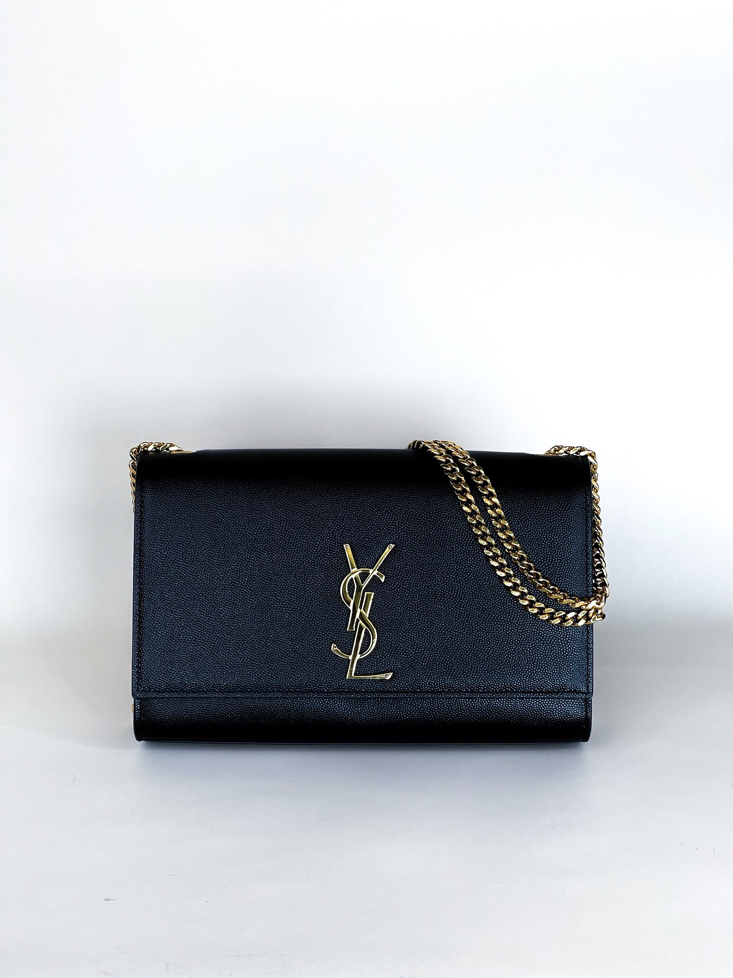 Saint Laurent Kate Medium Black in Grained Leather