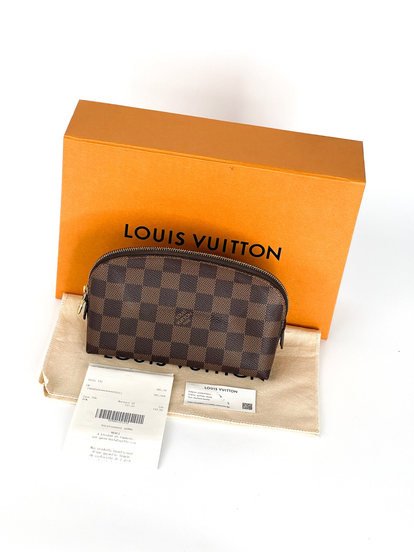 Louis Vuitton Cosmetic Pouch PM Damier Ebene Canvas