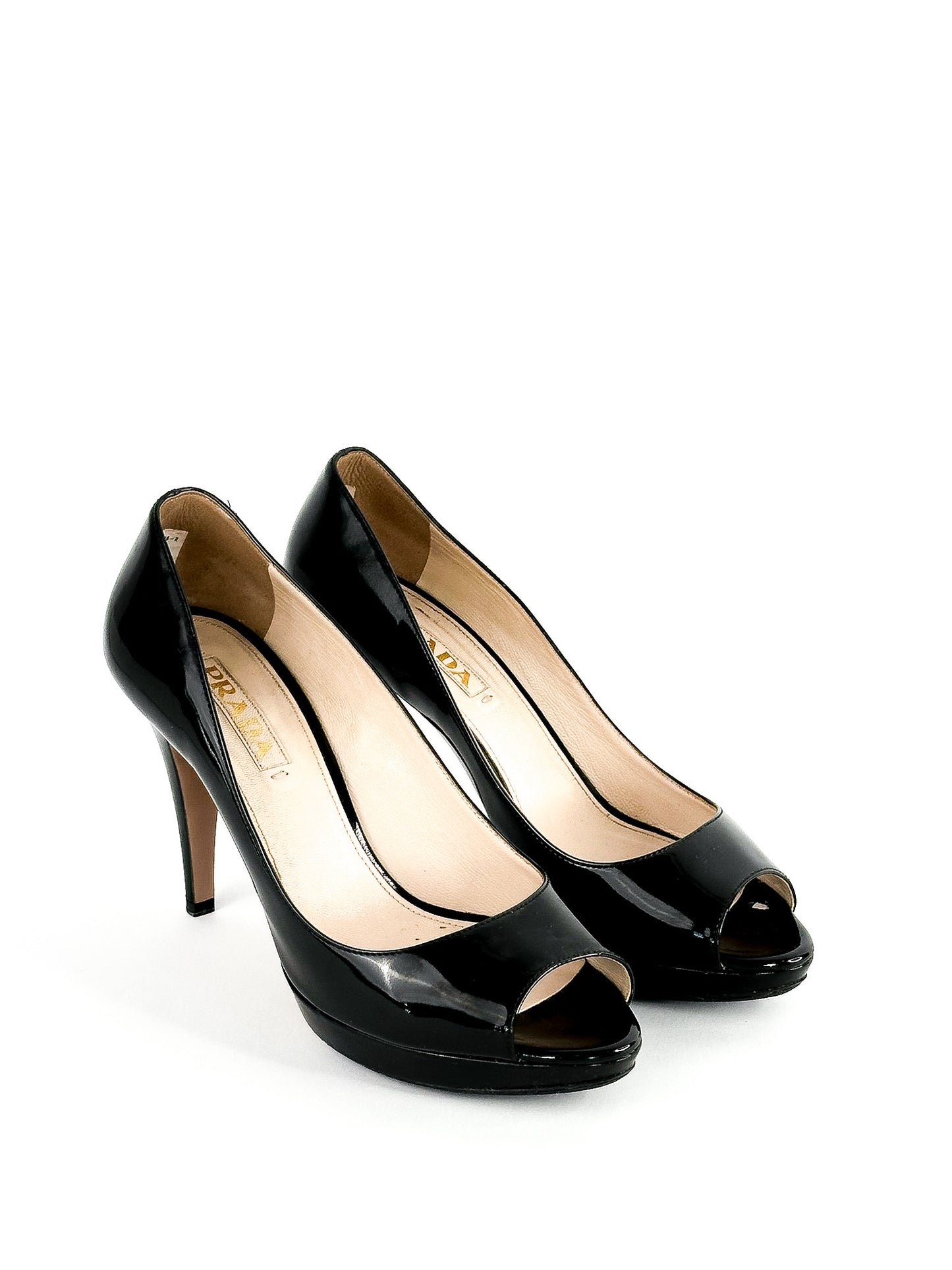 Prada Black Patent Peep Toe Platform Pumps
Size 39 / 24.5cm
