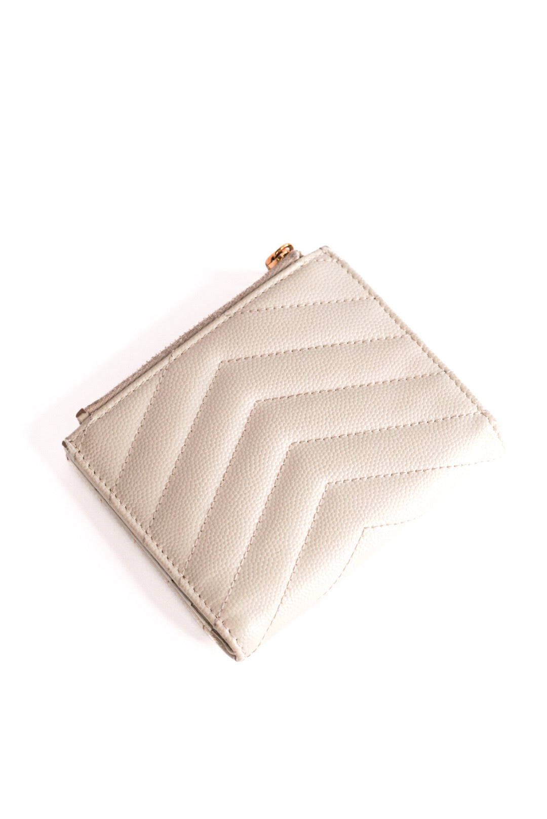 Saint Laurent Cassandre Matelassé Bifold Wallet in Grain De Poudre Leather