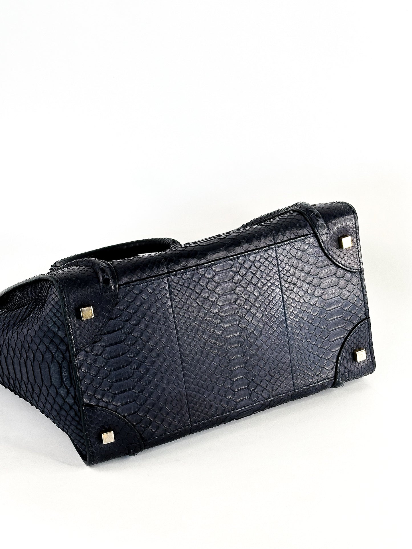 Celine Python Medium Phantom Luggage Tote Navy Blue