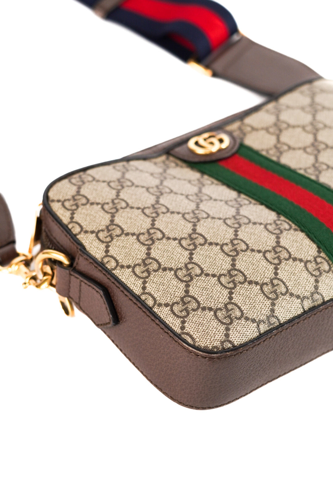 Gucci Ophidia Zip Wristlet Shoulder Bag GG Coated Canvas Crossbody Bag