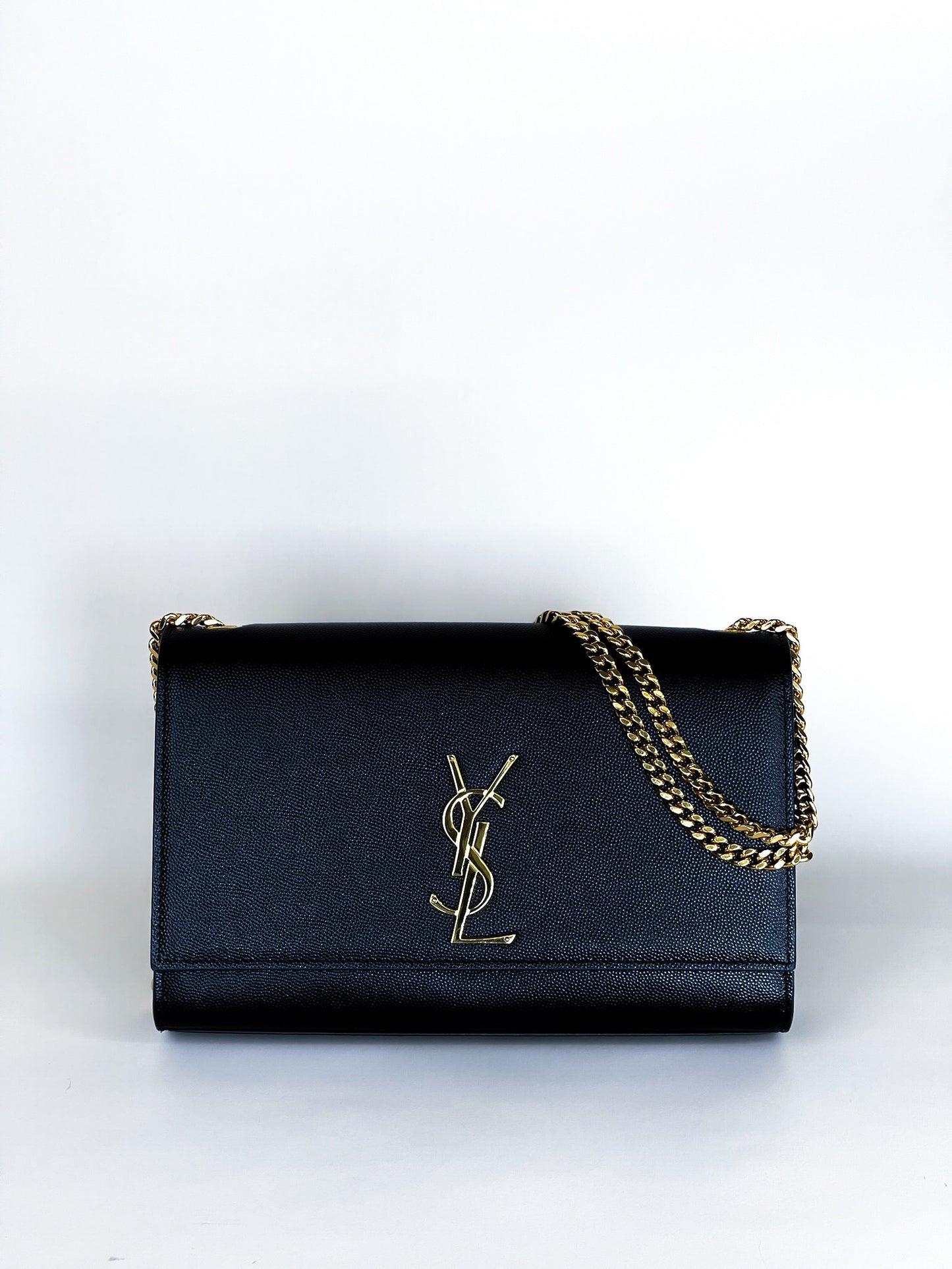 Saint Laurent Kate Medium Black in Grained Leather