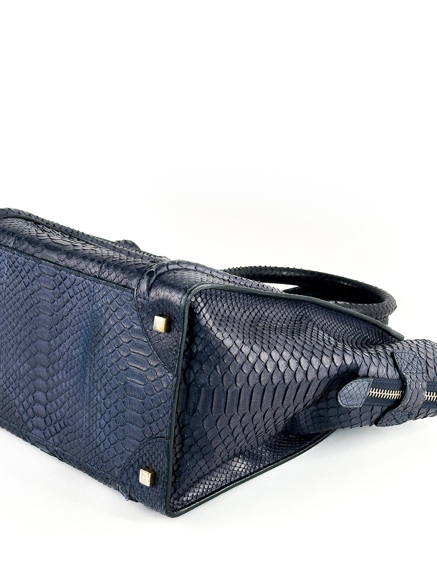Celine Python Medium Phantom Luggage Tote Navy Blue
