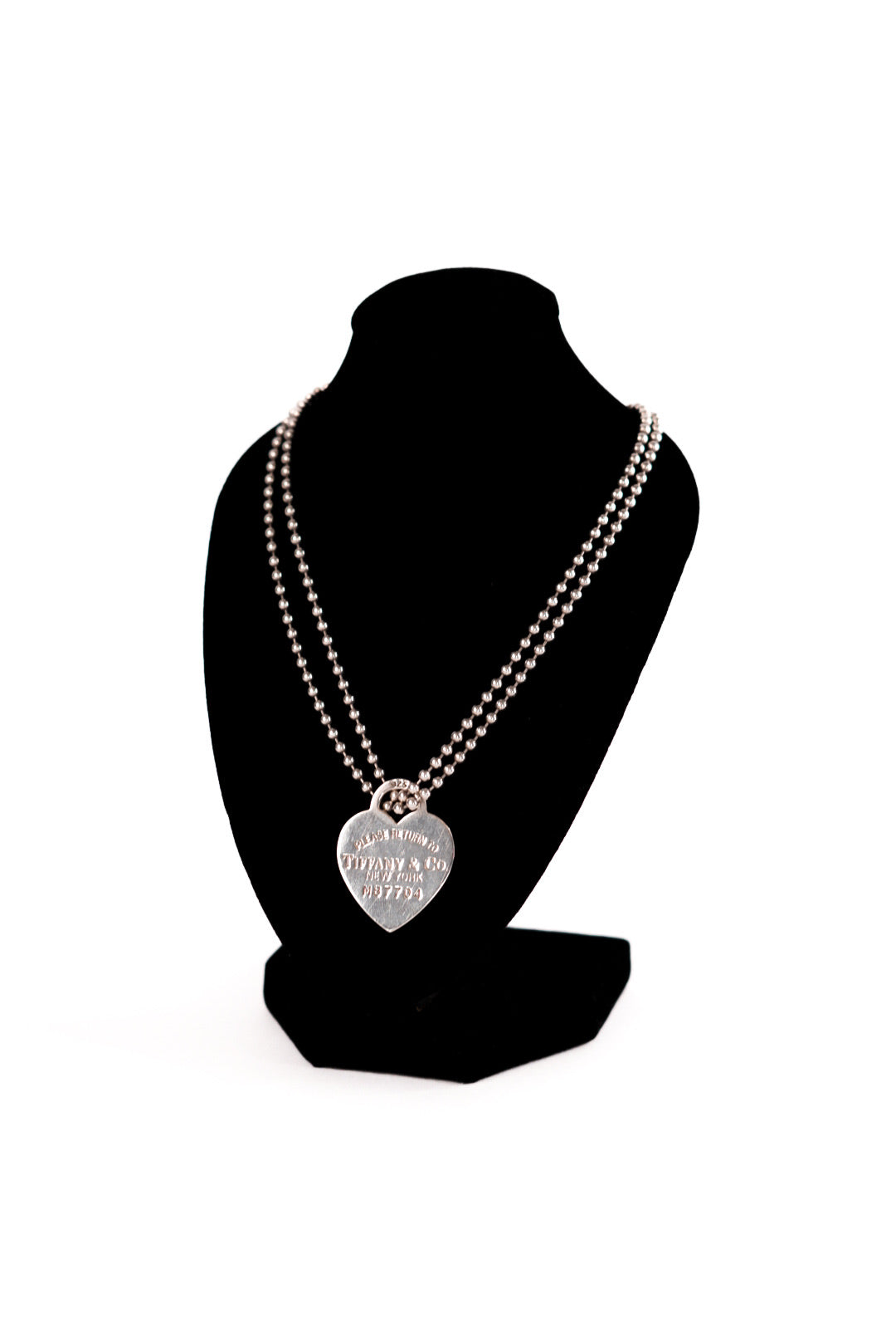 Tiffany & Co. Return to Tiffany .925 Heart Pendant with 34" Long Ball Chain