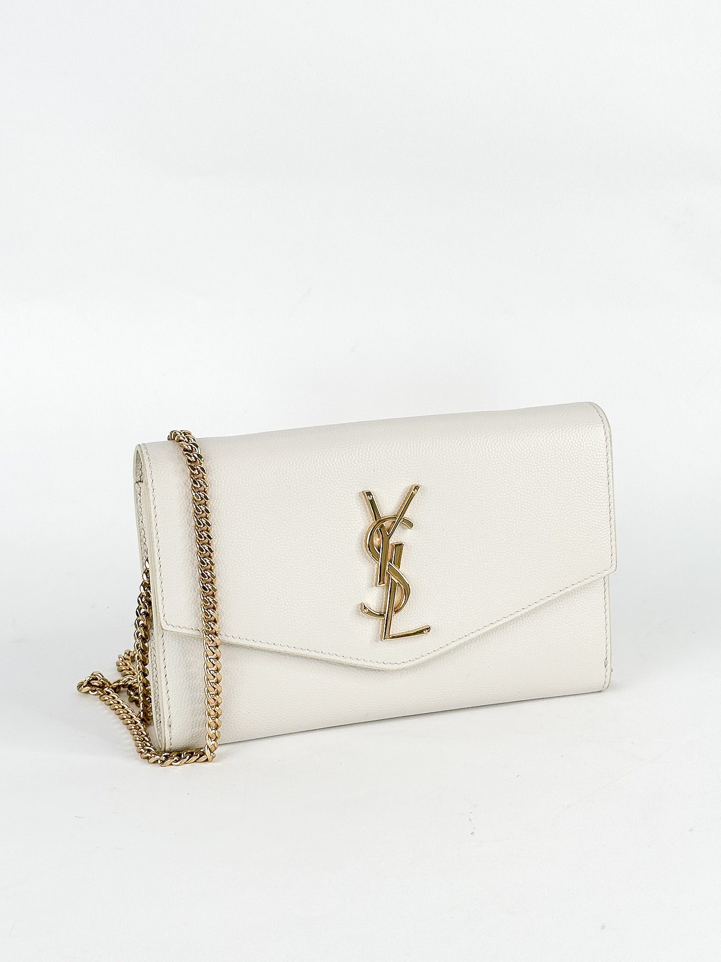 Saint Laurent Uptown Leather Wallet on Chain