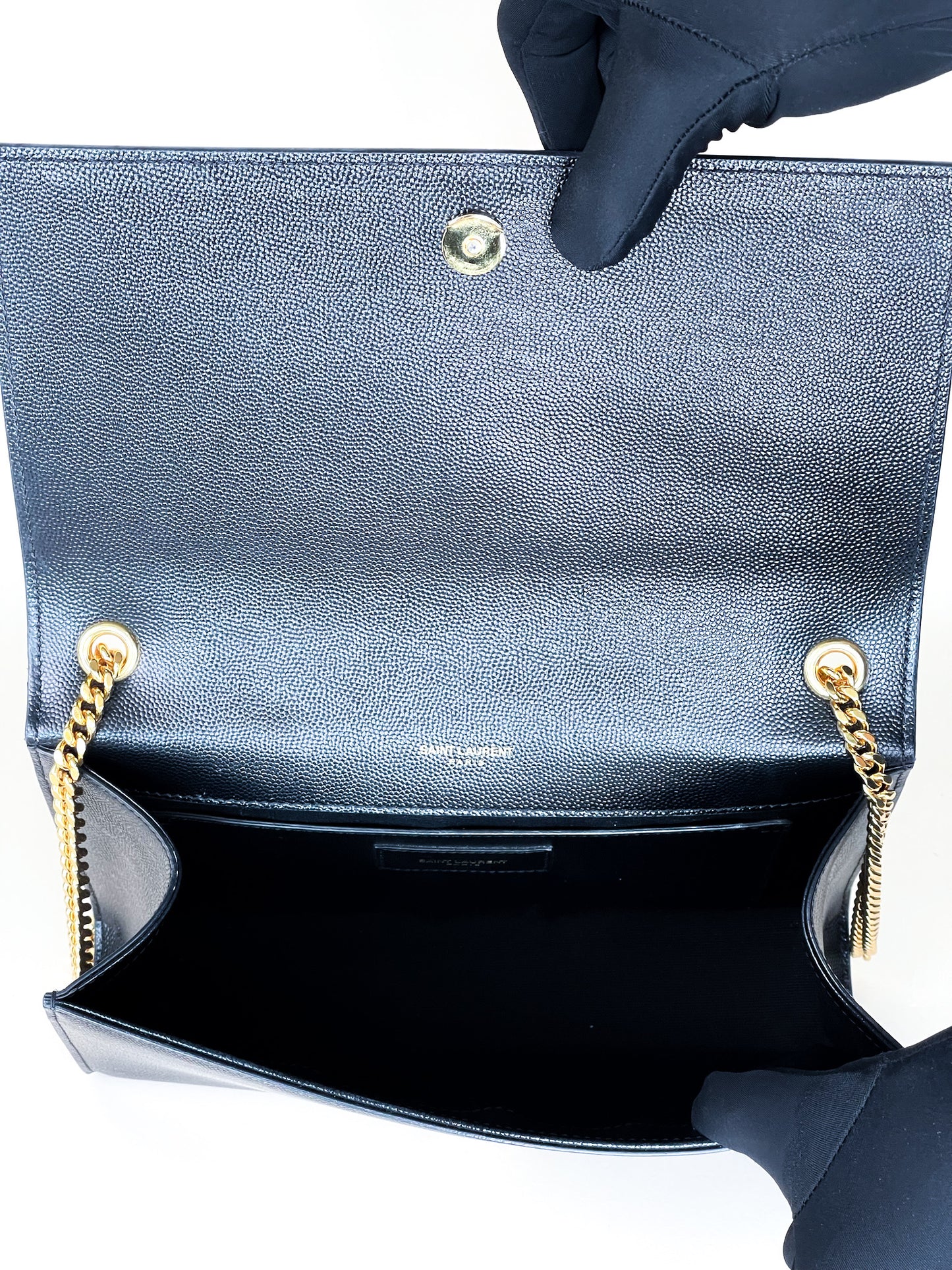 Saint Laurent Kate Medium Black in Grained Leather