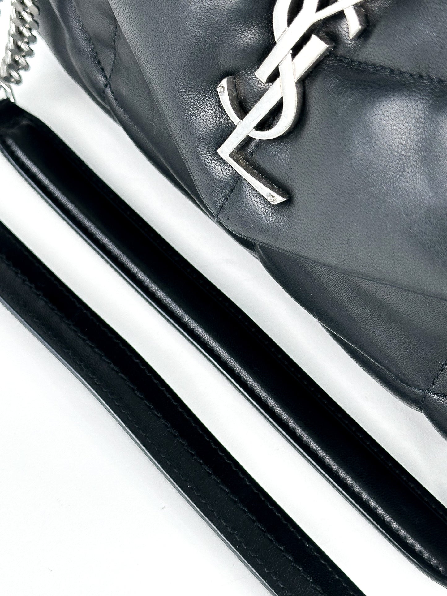 Saint Laurent Black Quilted Lambskin Small Loulou Puffer Bag