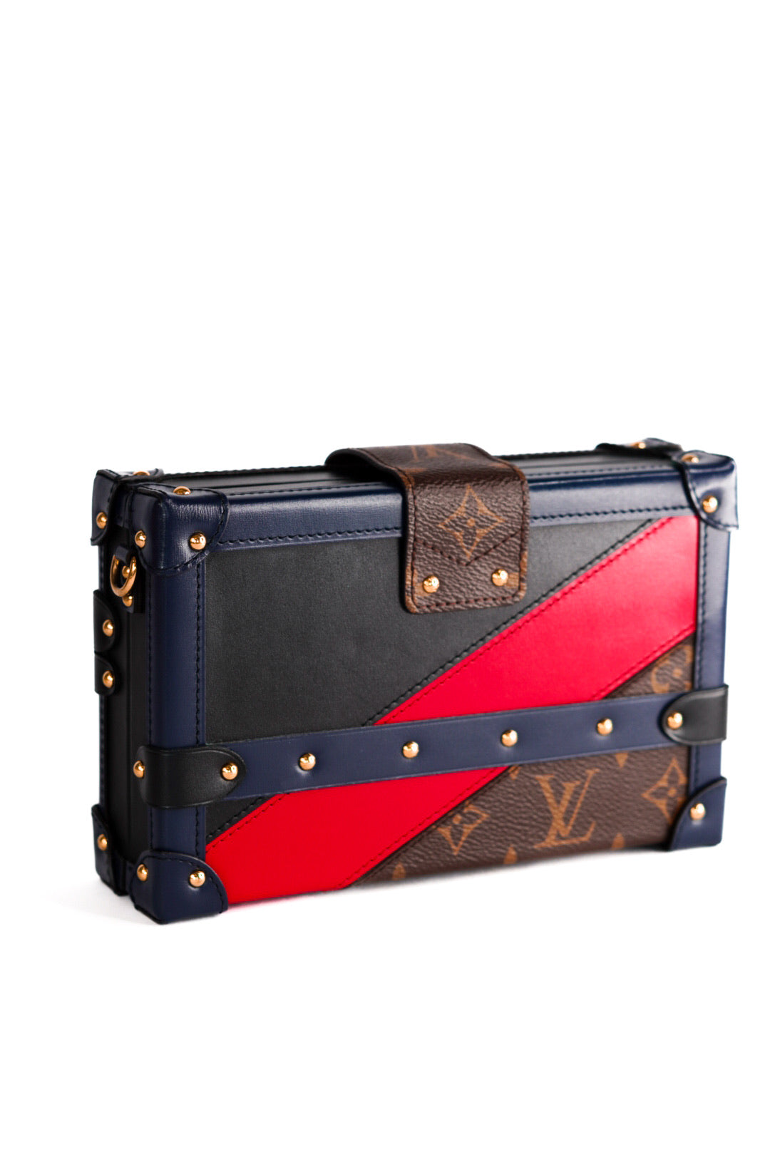 Louis Vuitton Monogram Malletage Print Petite Malle Marine Rouge