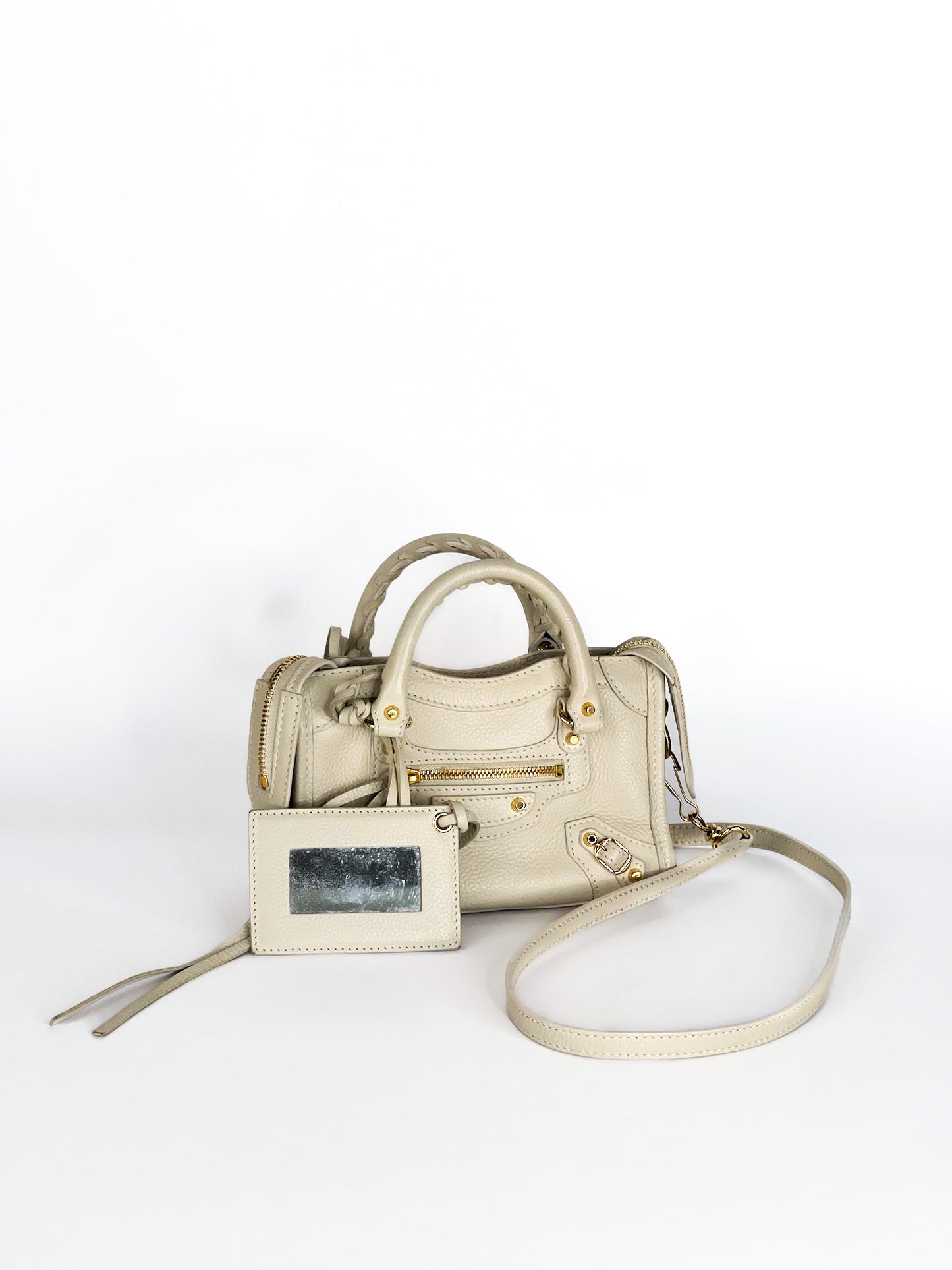 Balenciaga City Nano Blanc Creme Gold Hardware