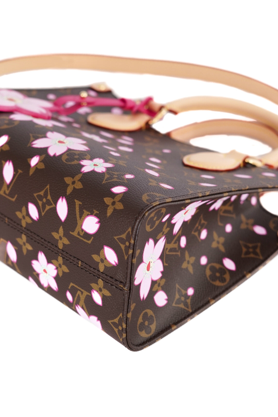 Louis Vuitton X Takashi Murakami Monogram Cherry Blossom Onthego PM Sakura Brown