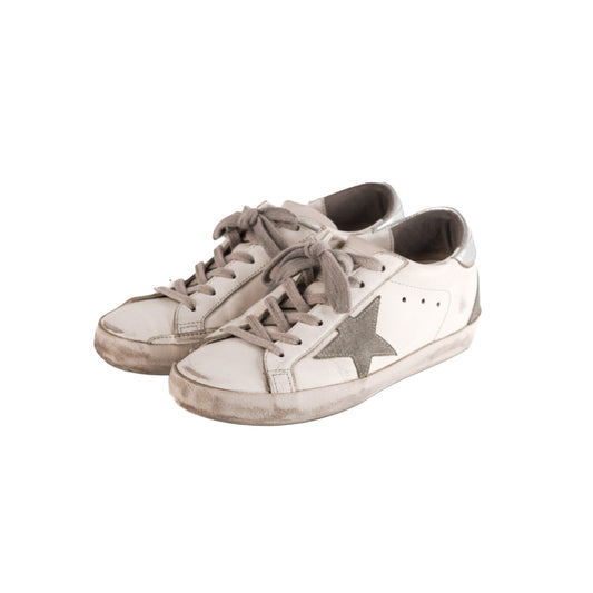 Golden Goose Leather and Suede Superstar Low Top Sneakers Size 36