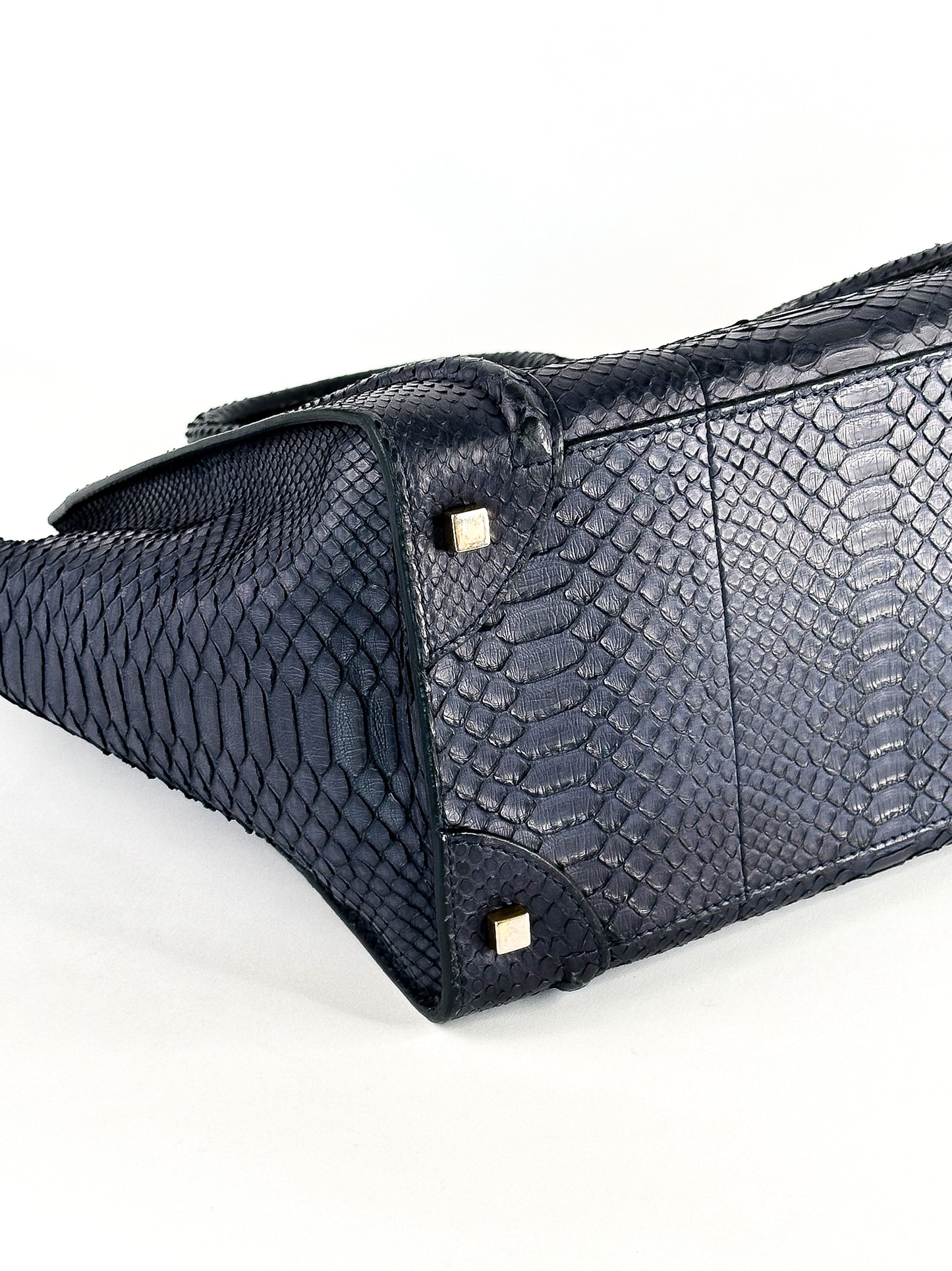 Celine Python Medium Phantom Luggage Tote Navy Blue