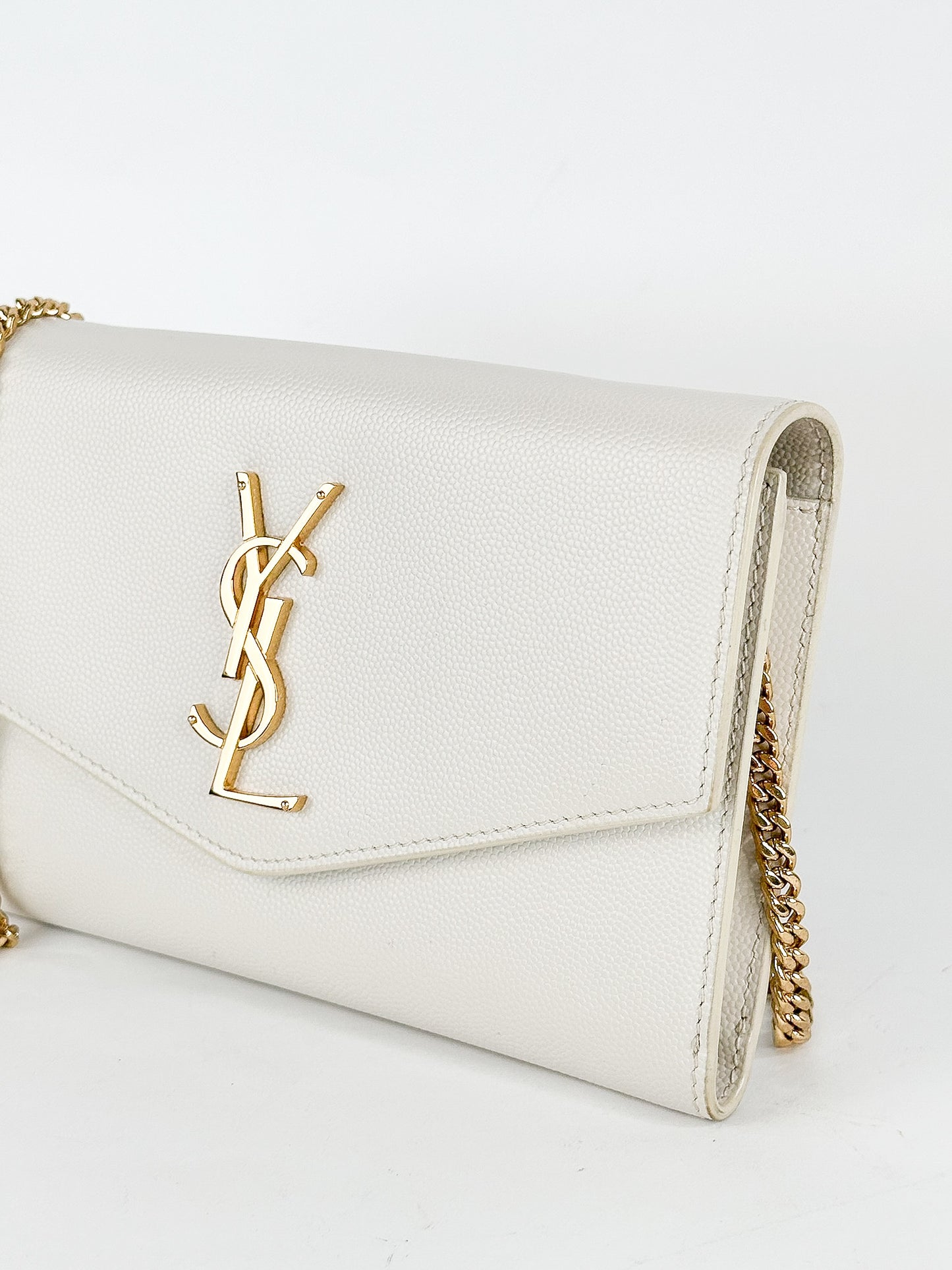 Saint Laurent Uptown Leather Wallet on Chain