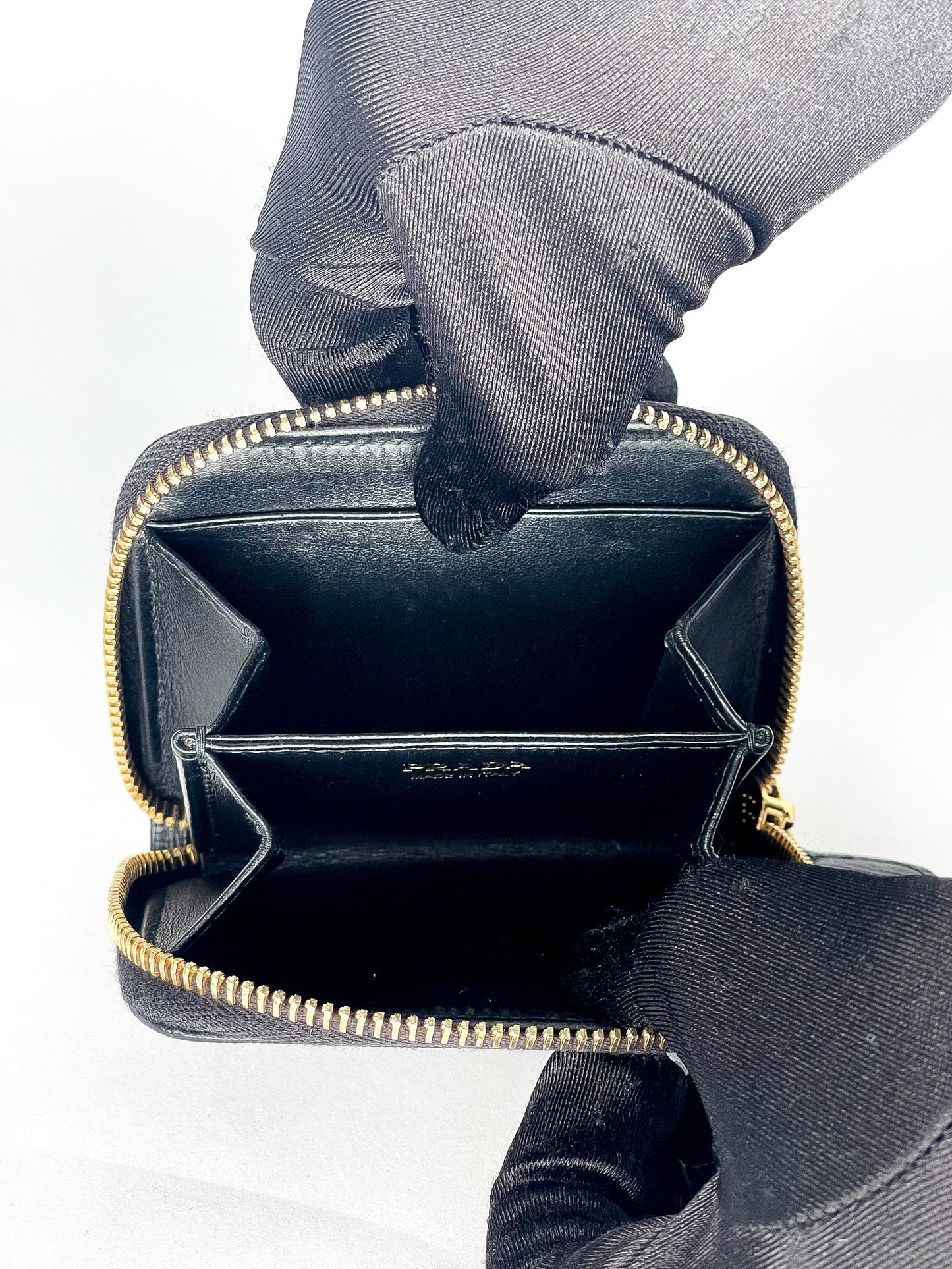 Prada Saffiano Leather Zip Around Coin Purse