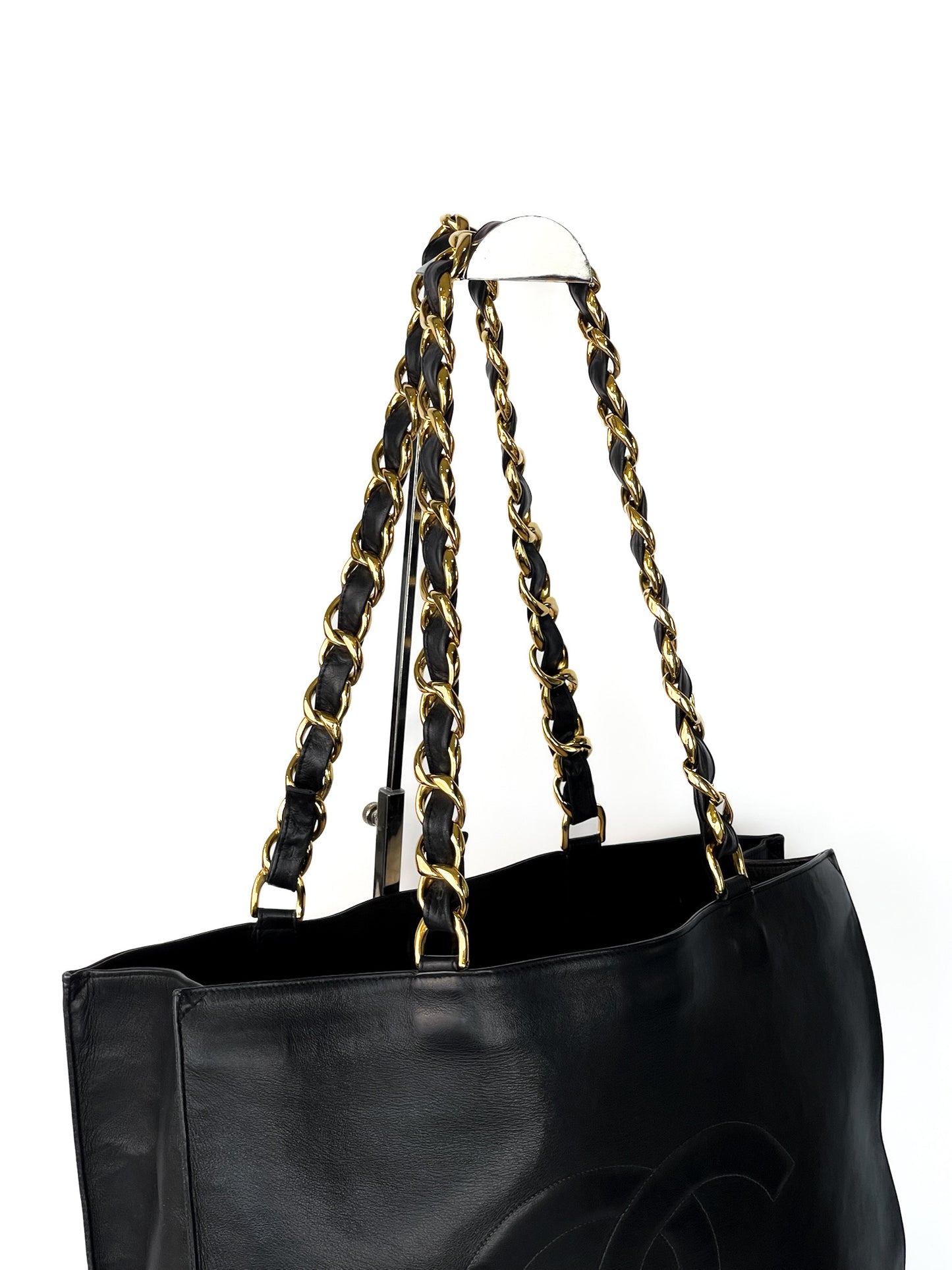 Chanel Vintage CC Logo Chain Tote Bag GHW