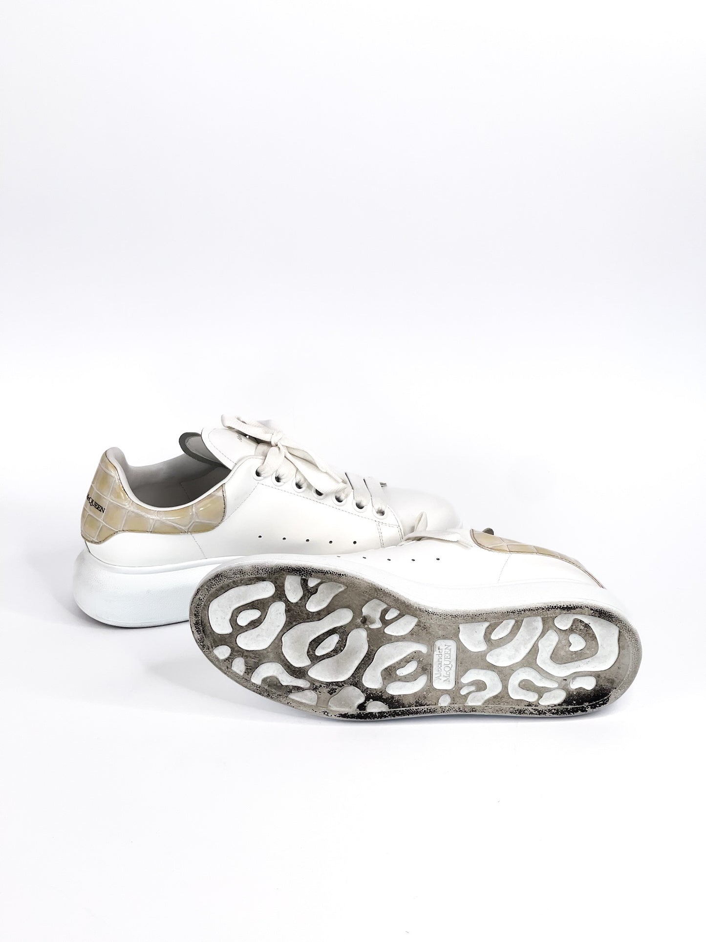 Alexander McQueen White Leather Sneakers Size 38