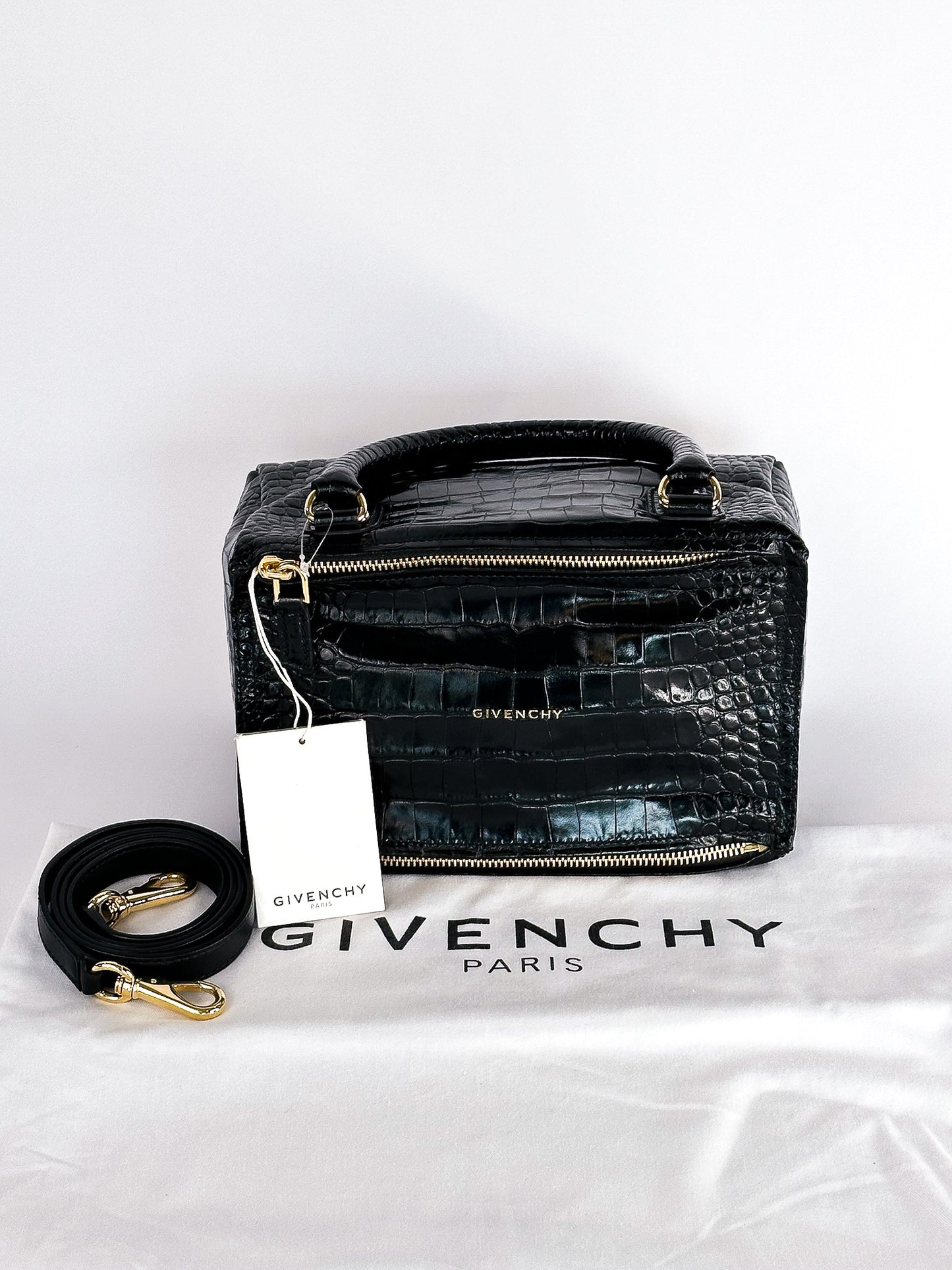 Givenchy Pandora Small Croc Embossed Bag