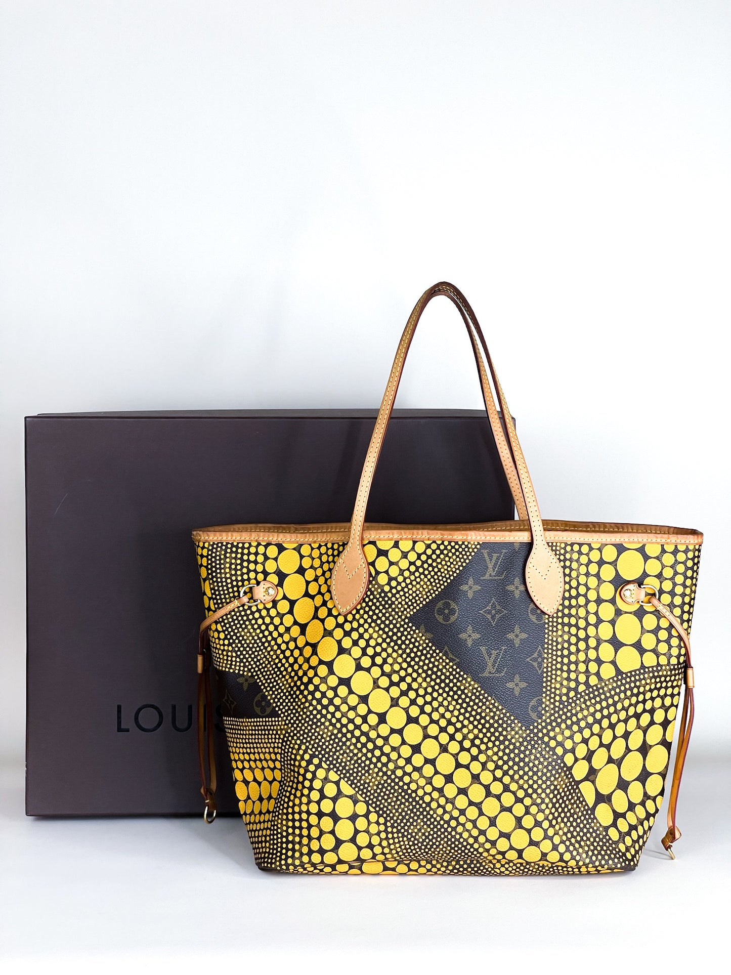 Louis Vuitton Neverfull Yayoi Kusama X Limited Edition Wave Monogram MM Tote Bag