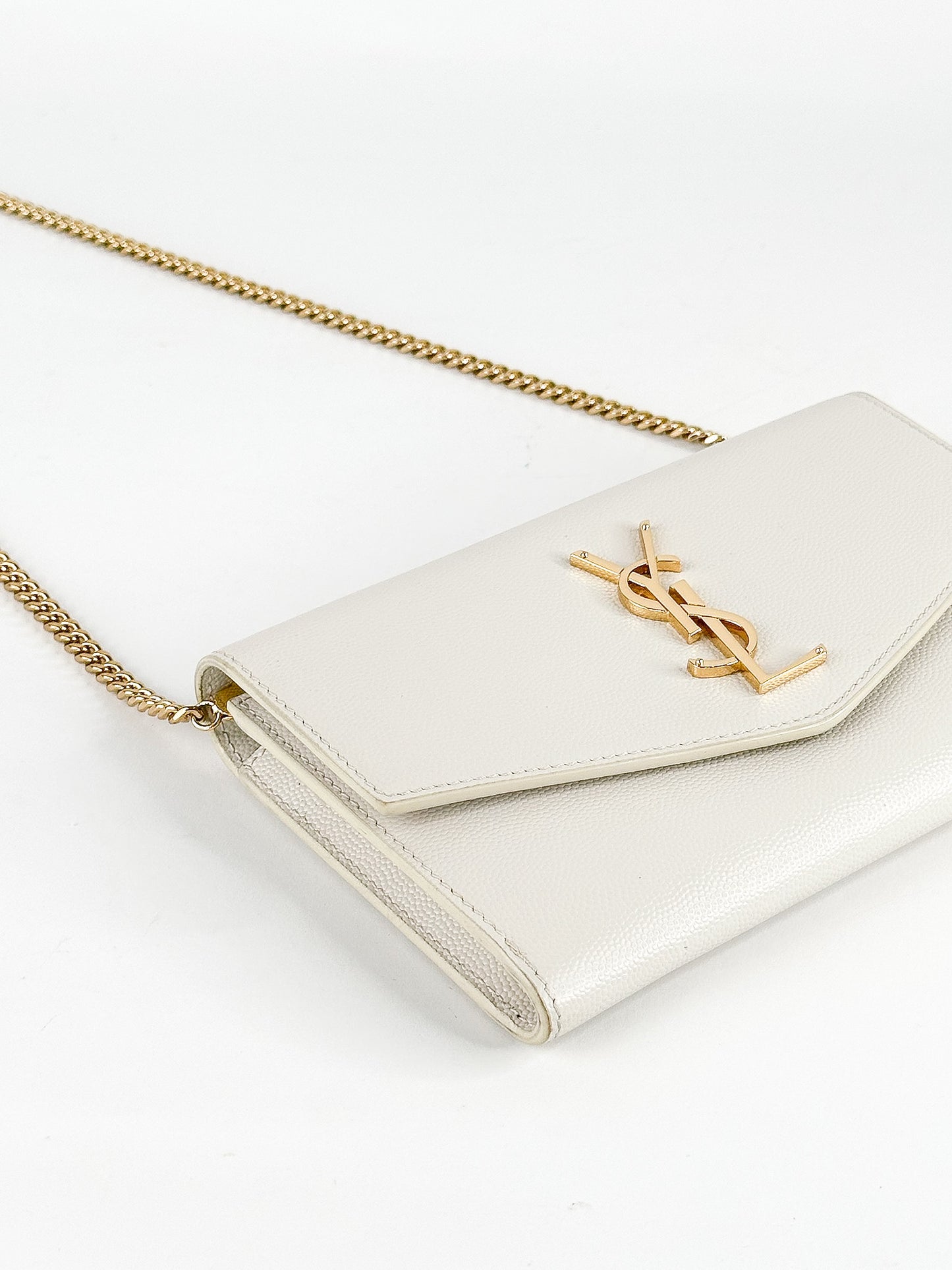 Saint Laurent Uptown Leather Wallet on Chain