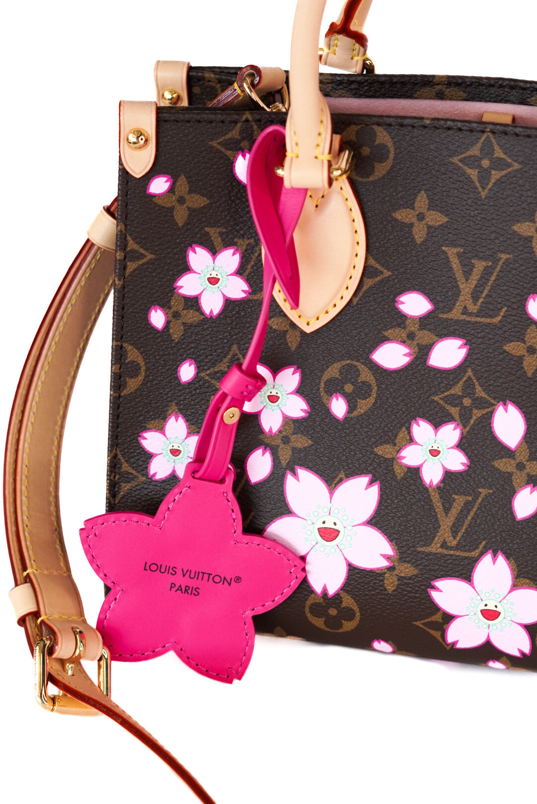 Louis Vuitton X Takashi Murakami Monogram Cherry Blossom Onthego PM Sakura Brown