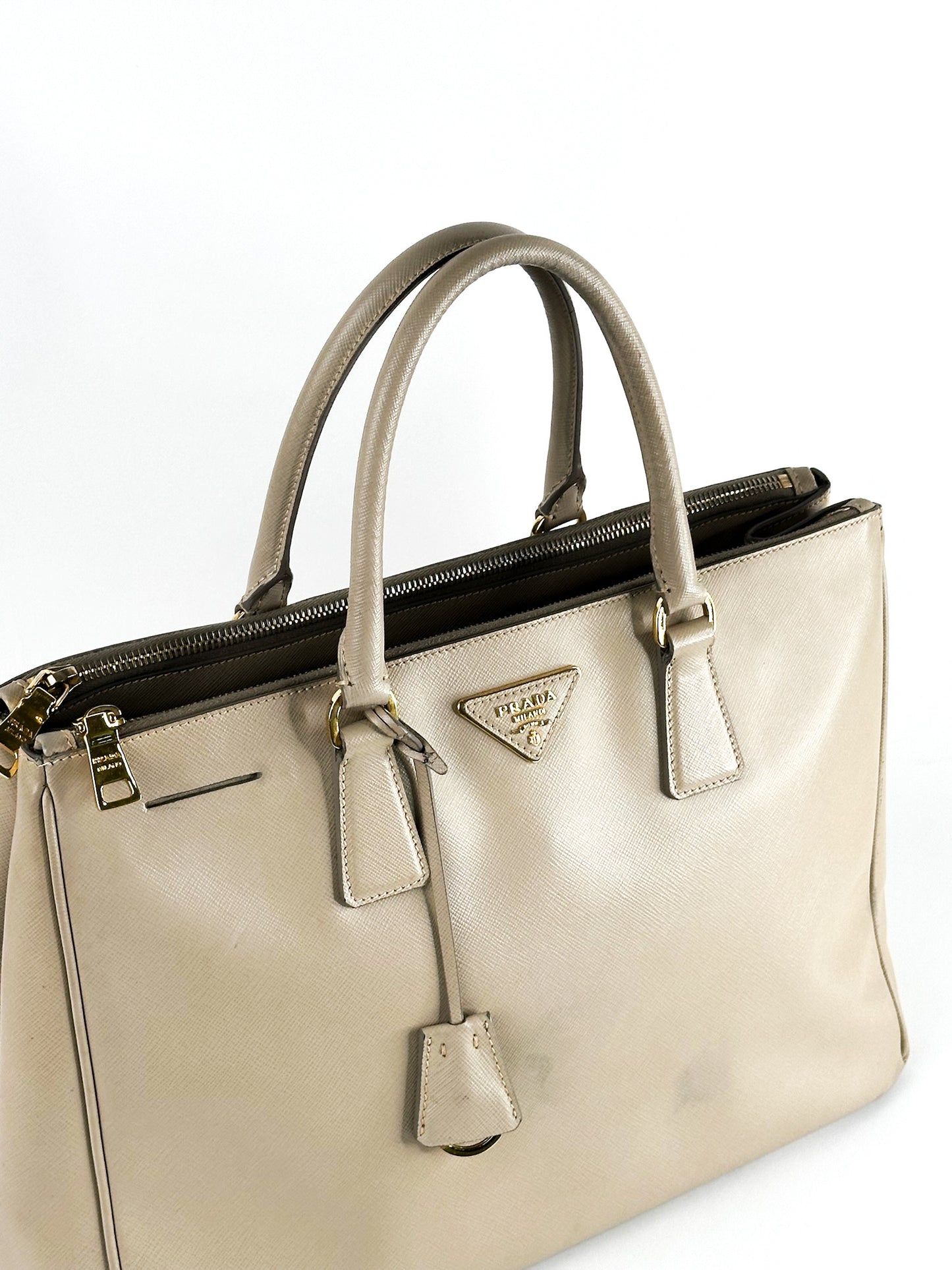 Prada Galleria Saffiano Leather Taupe