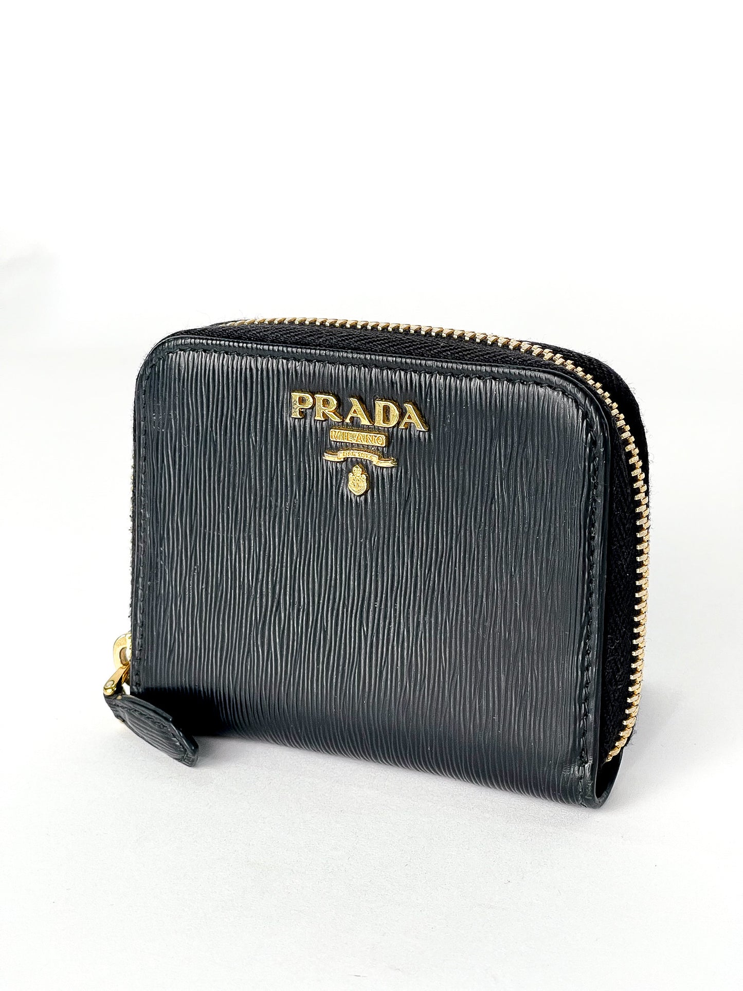 Prada Saffiano Leather Zip Around Coin Purse